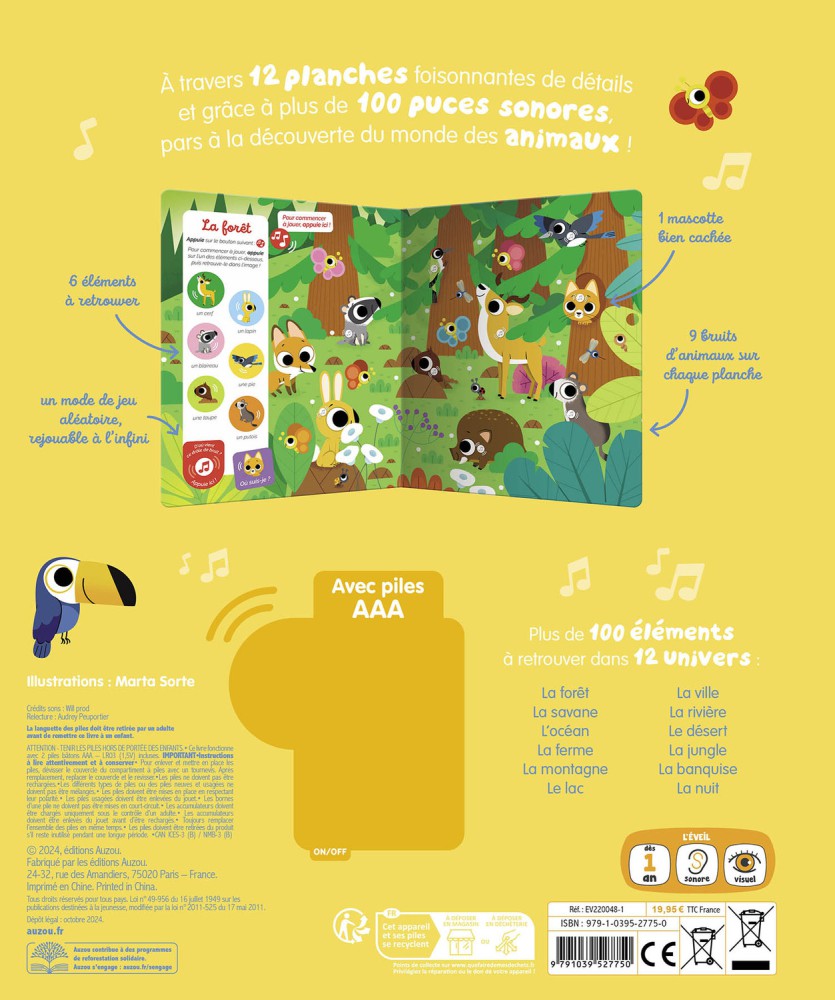 CHERCHE ET TROUVE DES TOUT-PETITS SONORE - LES ANIMAUX