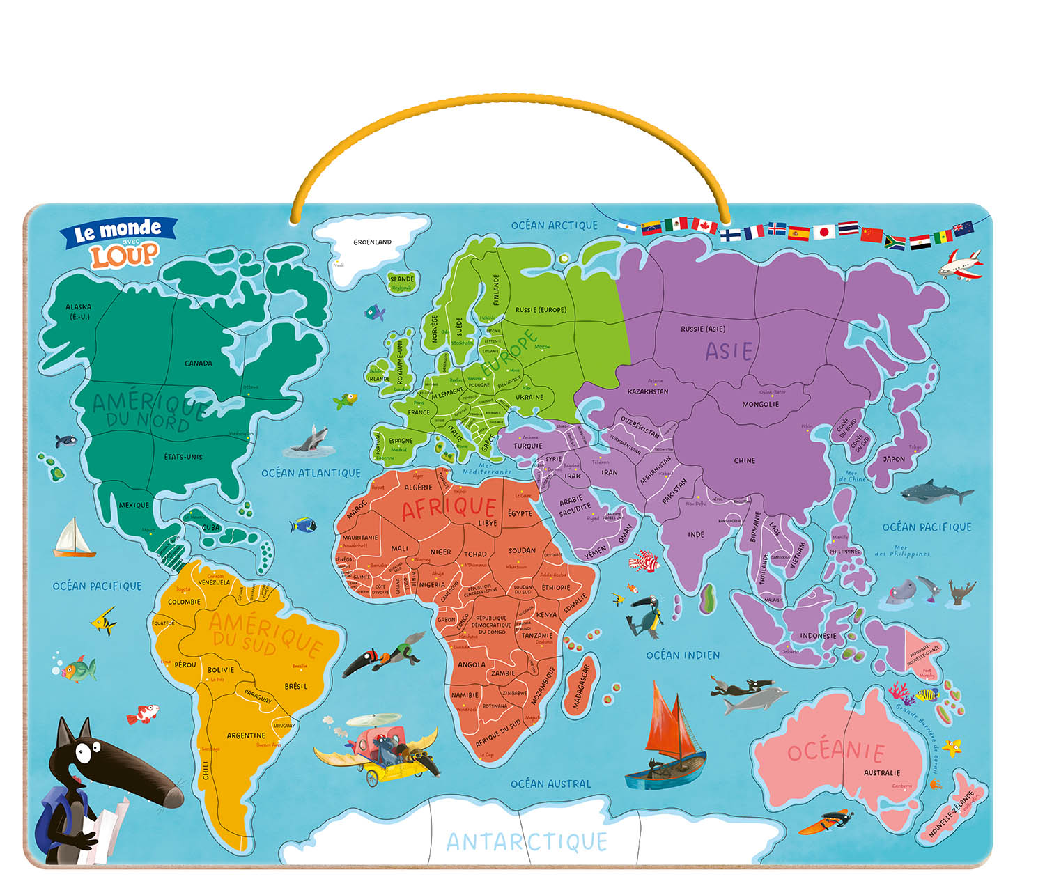 MA CARTE DU MONDE MAGNETIQUE EN PUZZLE - JE DECOUVRE LE MONDE AVEC LOUP