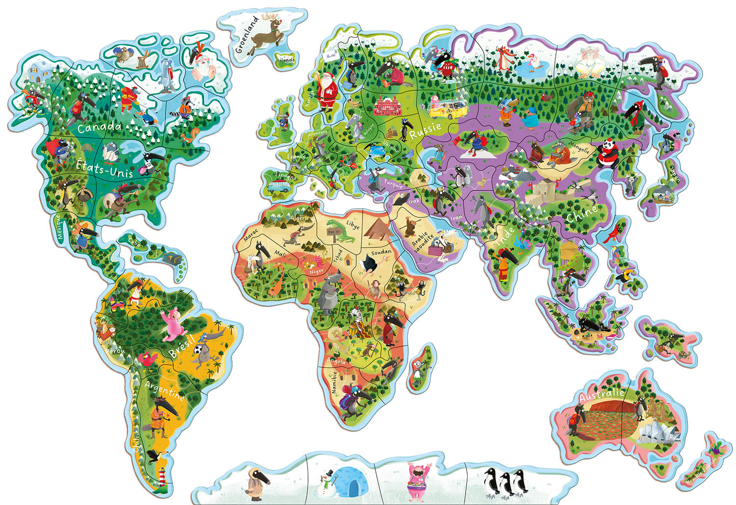 Ma Carte Du Monde Magnétique En Puzzle - Je Découvre Le Monde Avec Loup