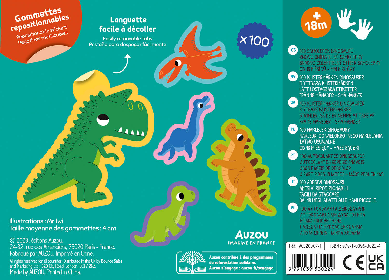 100 Gommettes - Les Dinosaures