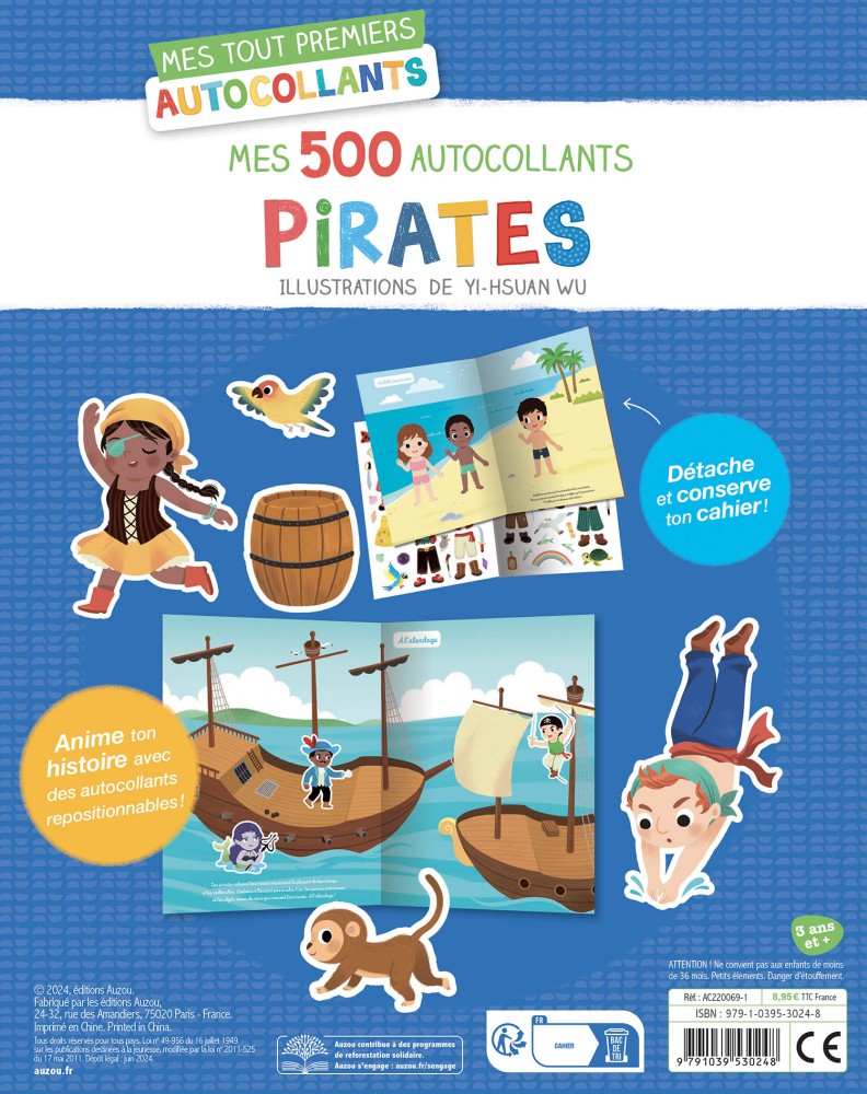 Mes Tout Premiers Autocollants - 500 Autocollants - Les Pirates