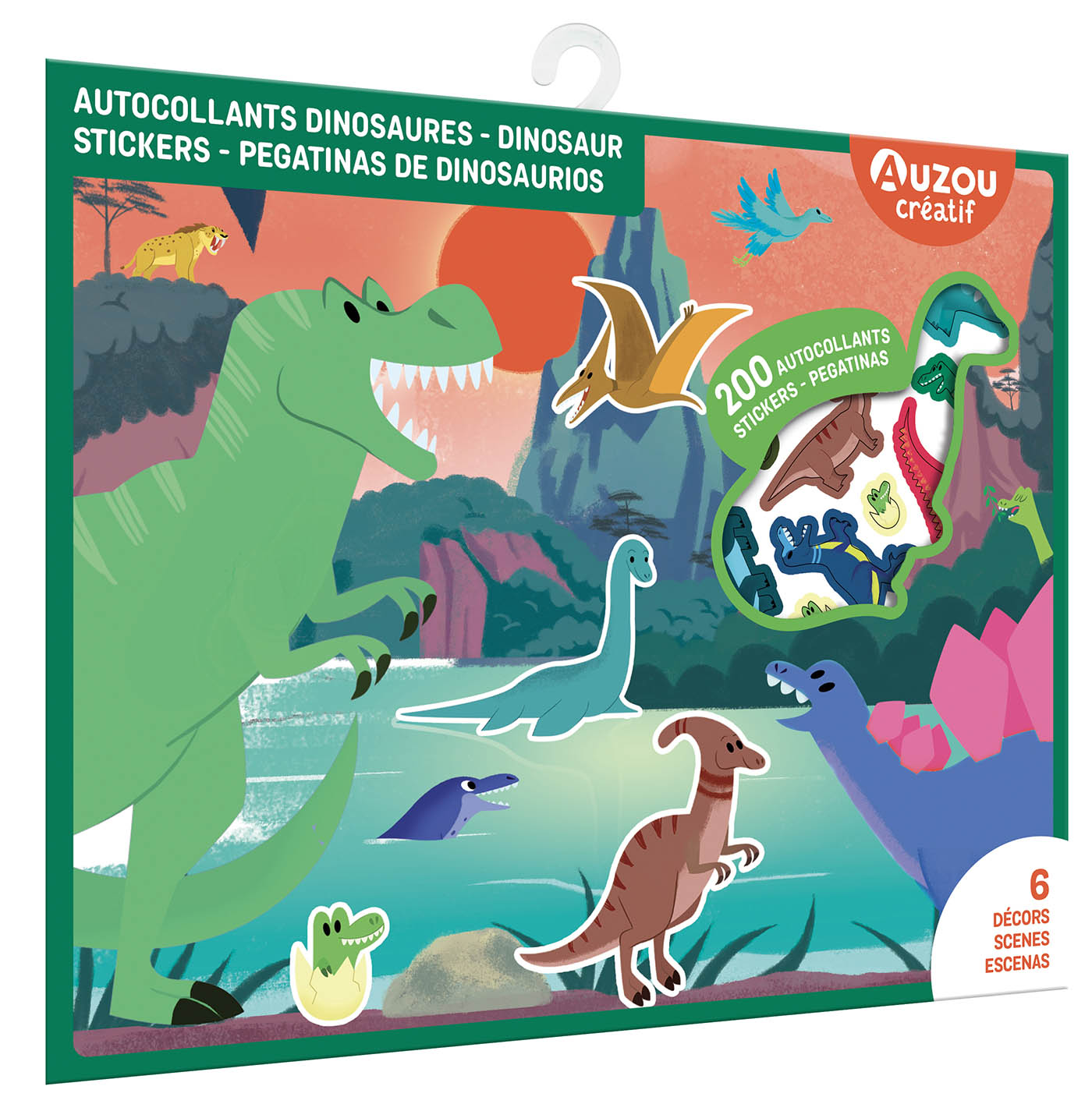200 autocollants dinosaures