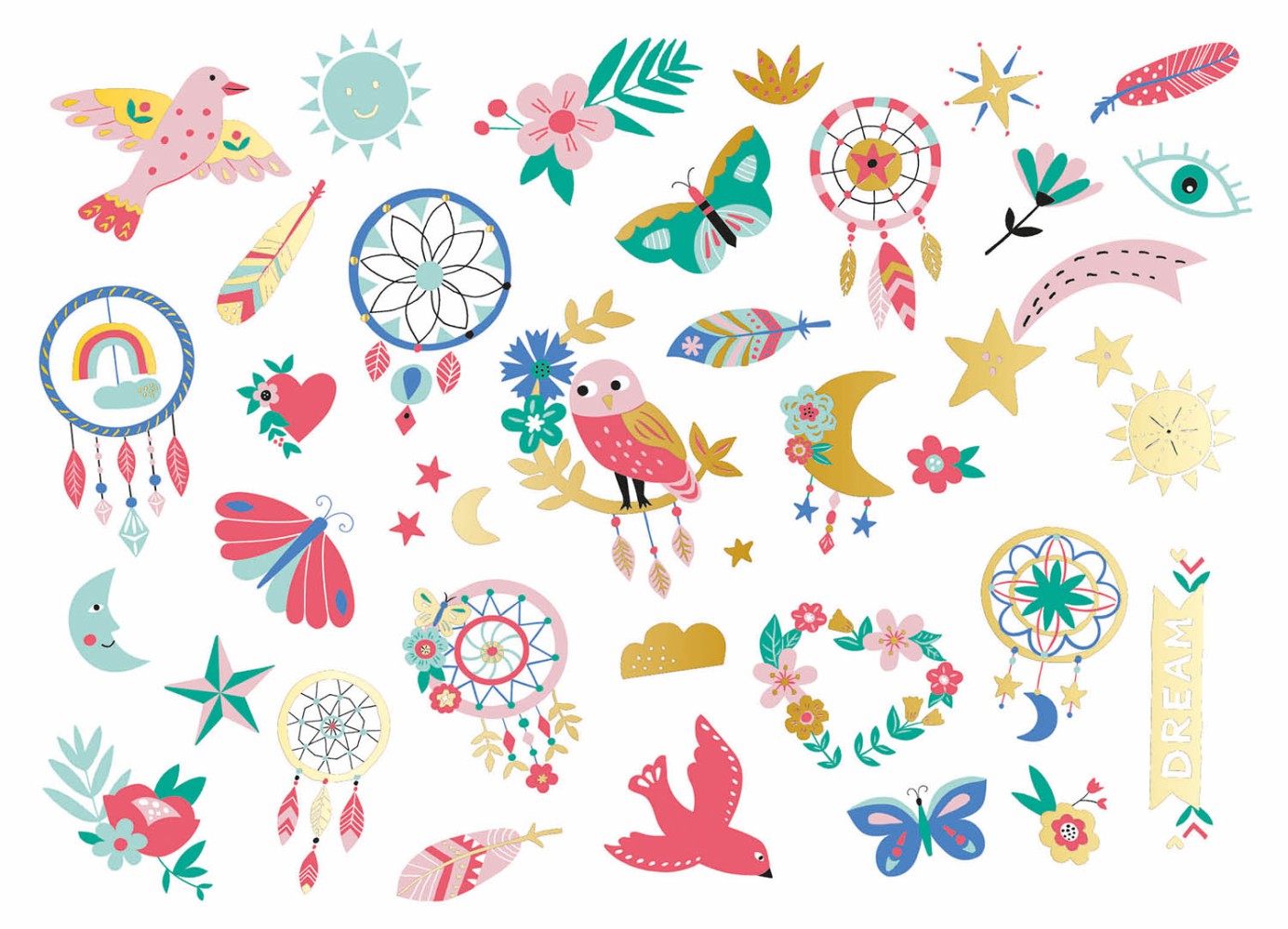 Jolis attrape-rêves brillants