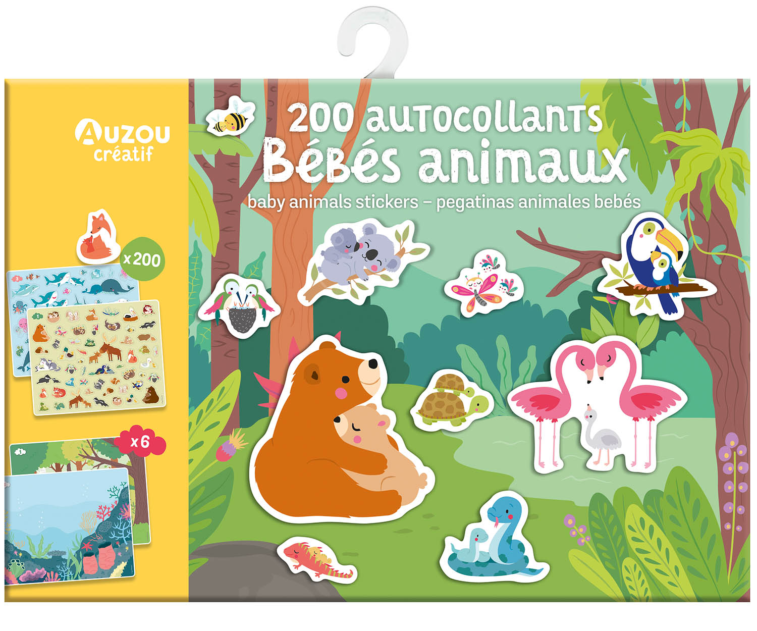 200 autocollants bébés animaux