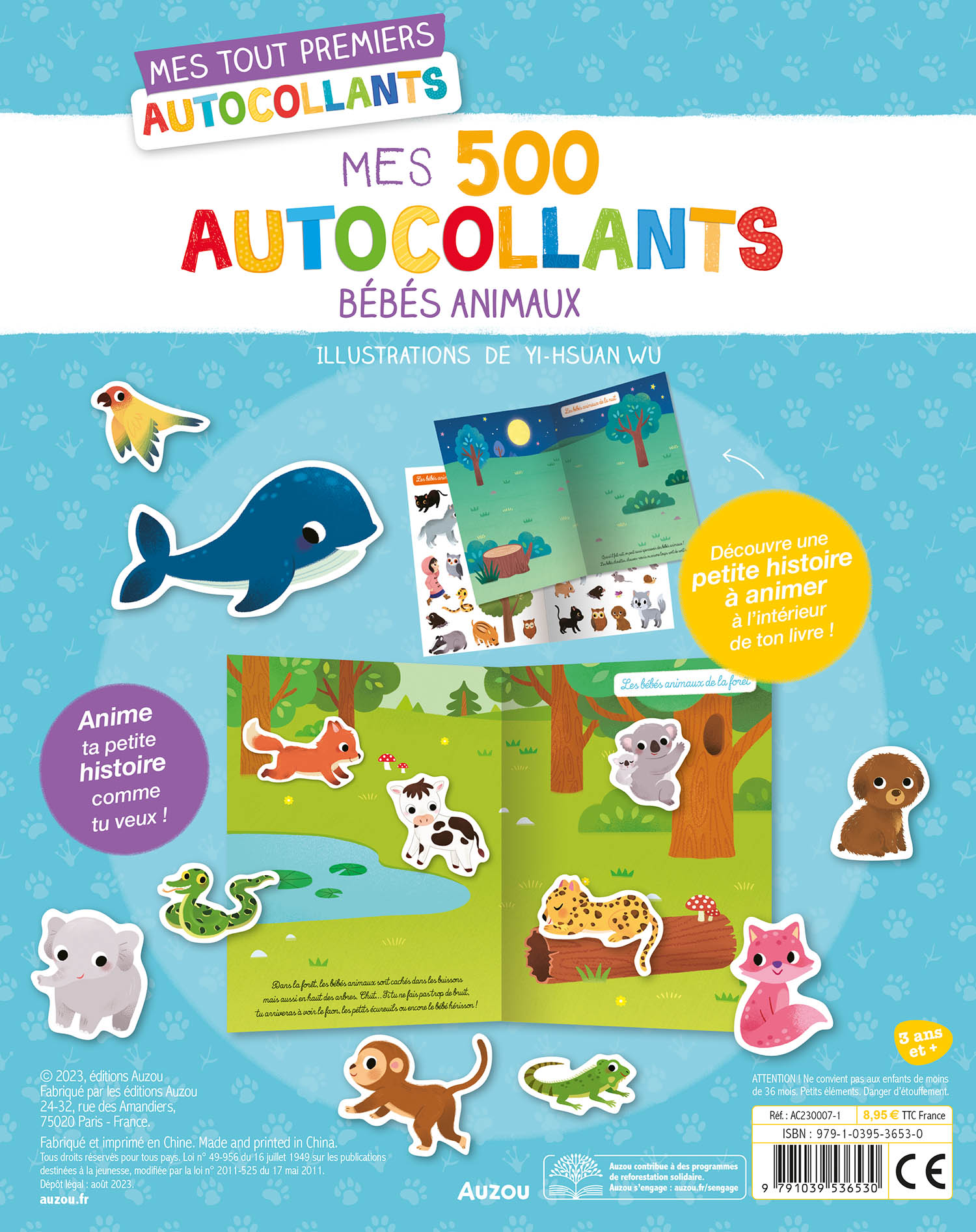 500 Autocollants - Bébés Animaux