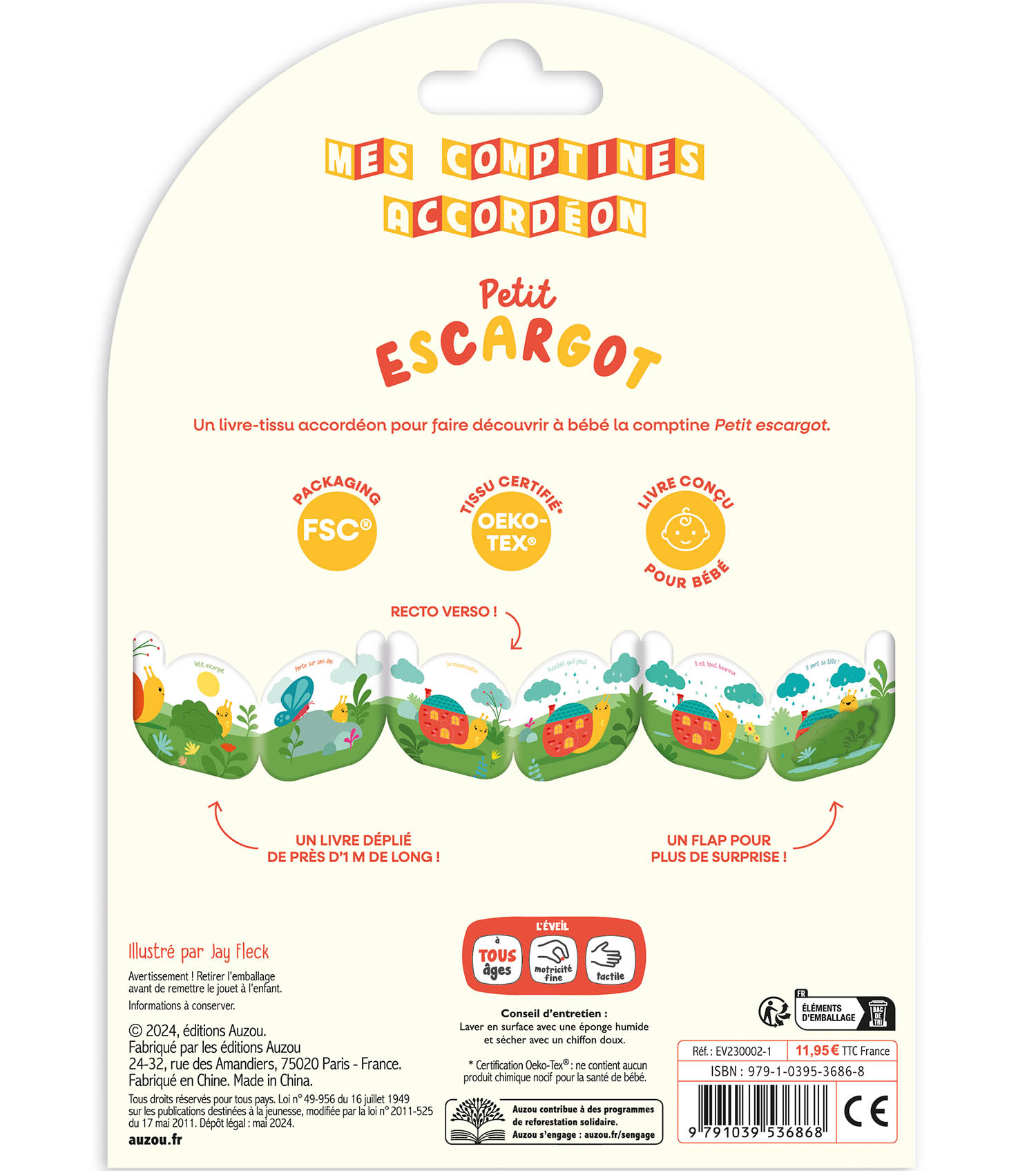 COMPTINES TISSU ACCORDEON - PETIT ESCARGOT