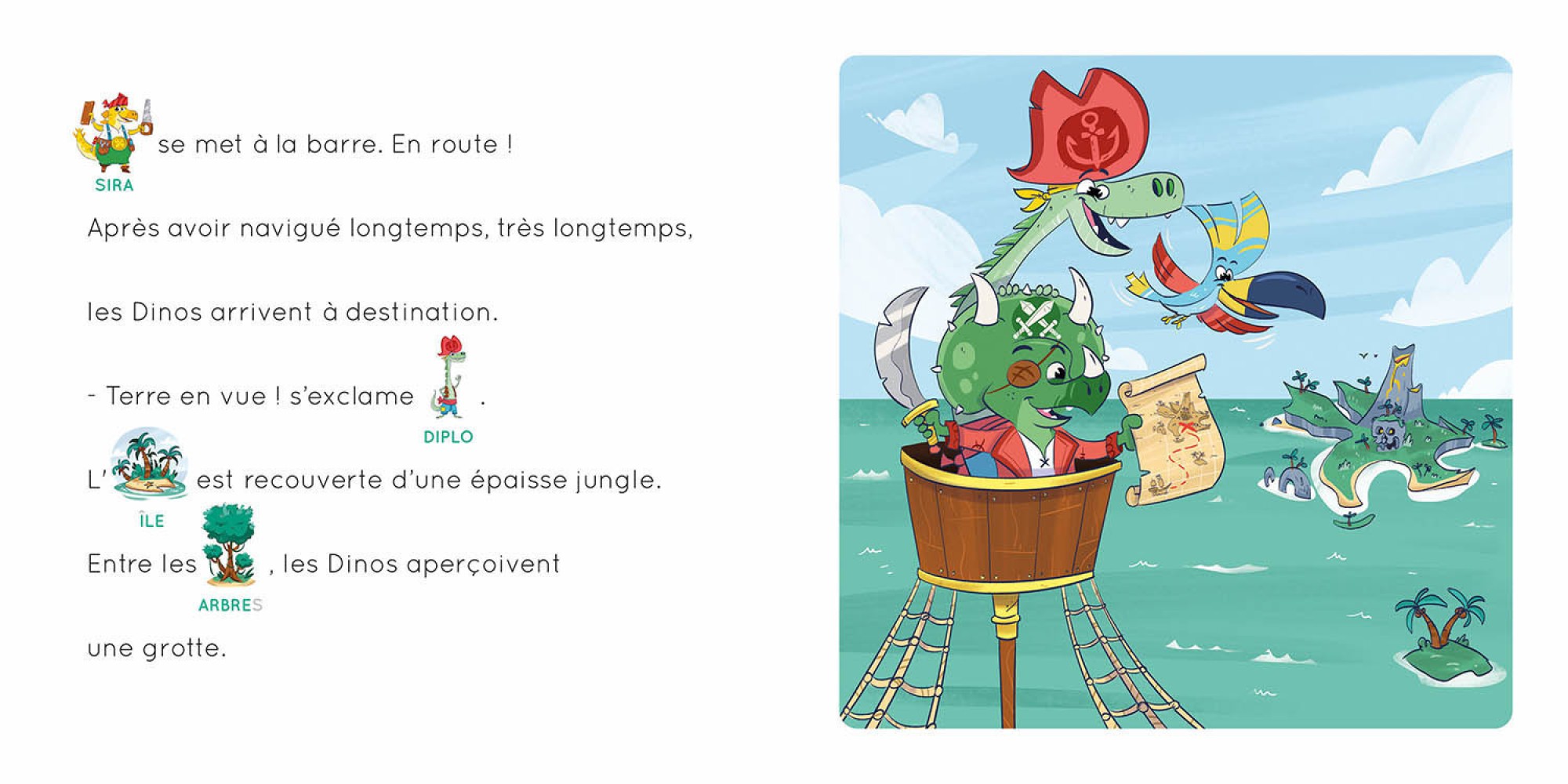 JE LIS EN MATERNELLE - LES DINOS PIRATES ET L