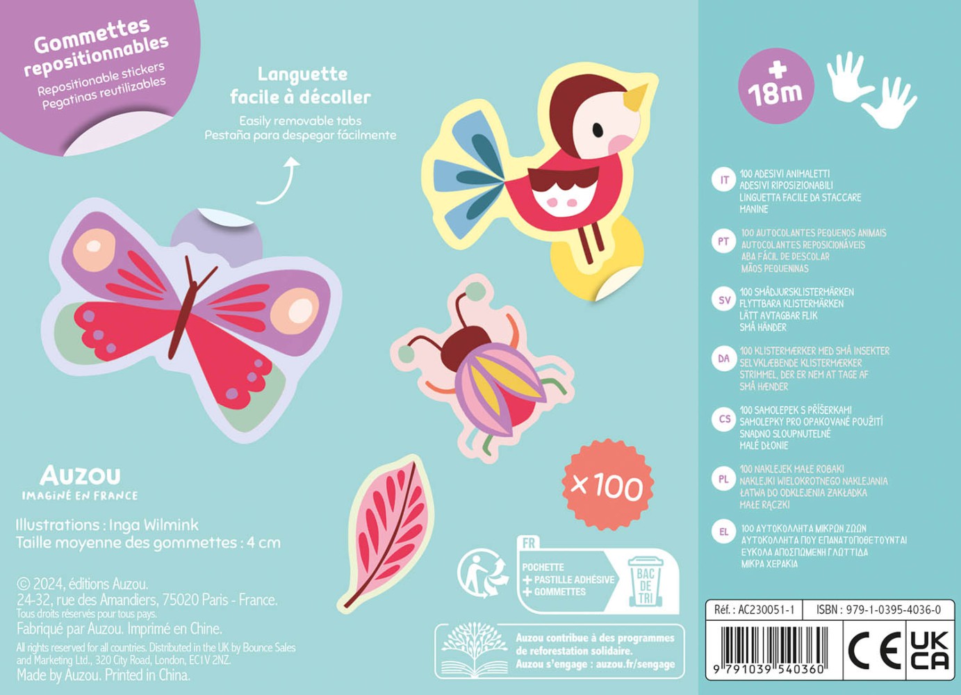 100 Gommettes - Les P'tites Bêtes