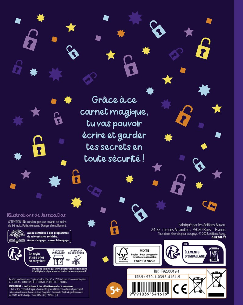 Carnet secret cadenas à code Carnet secret cadenas à code