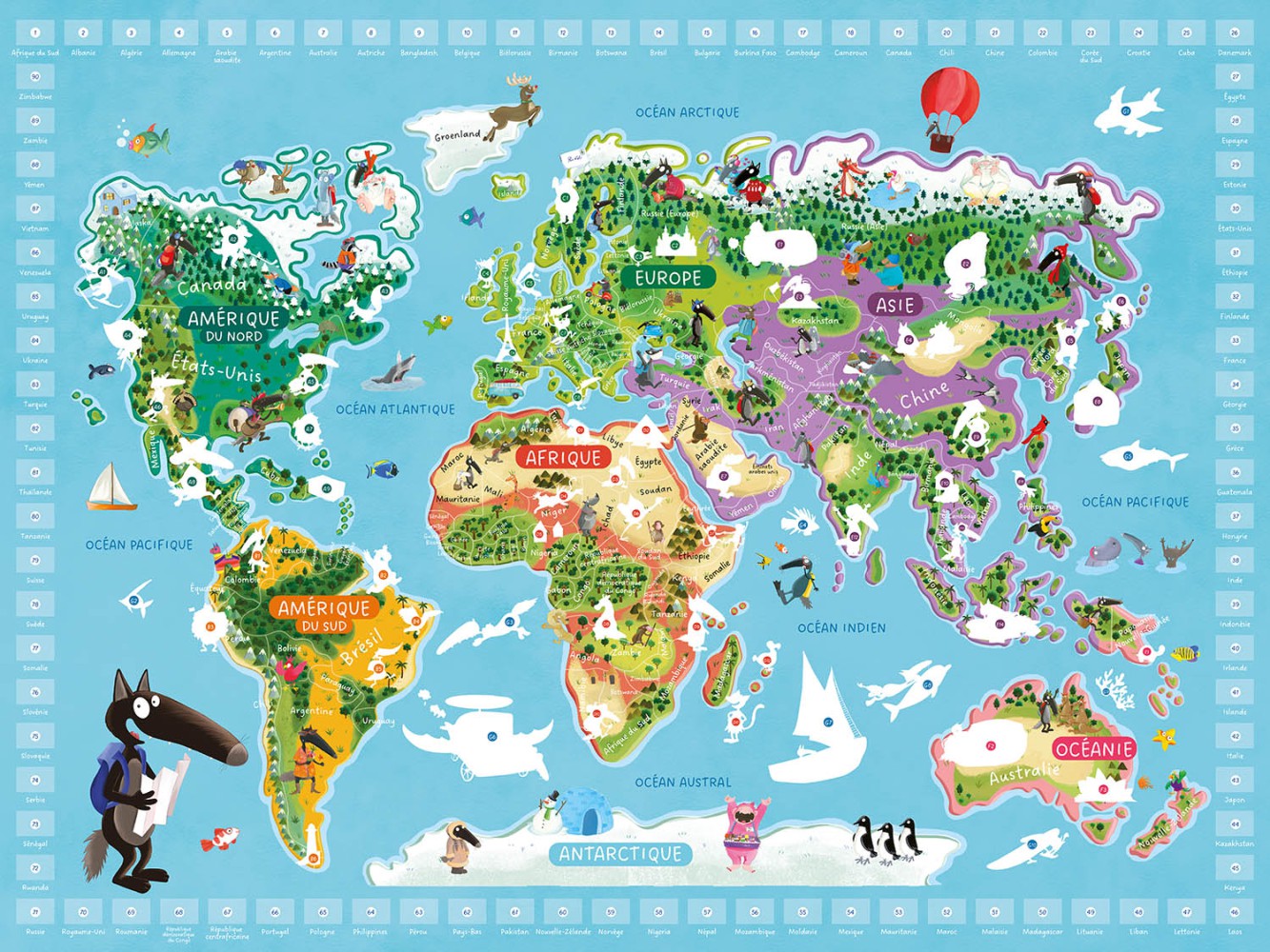 Mon poster géant Loup - La carte du monde Mon poster géant Loup - La carte du monde