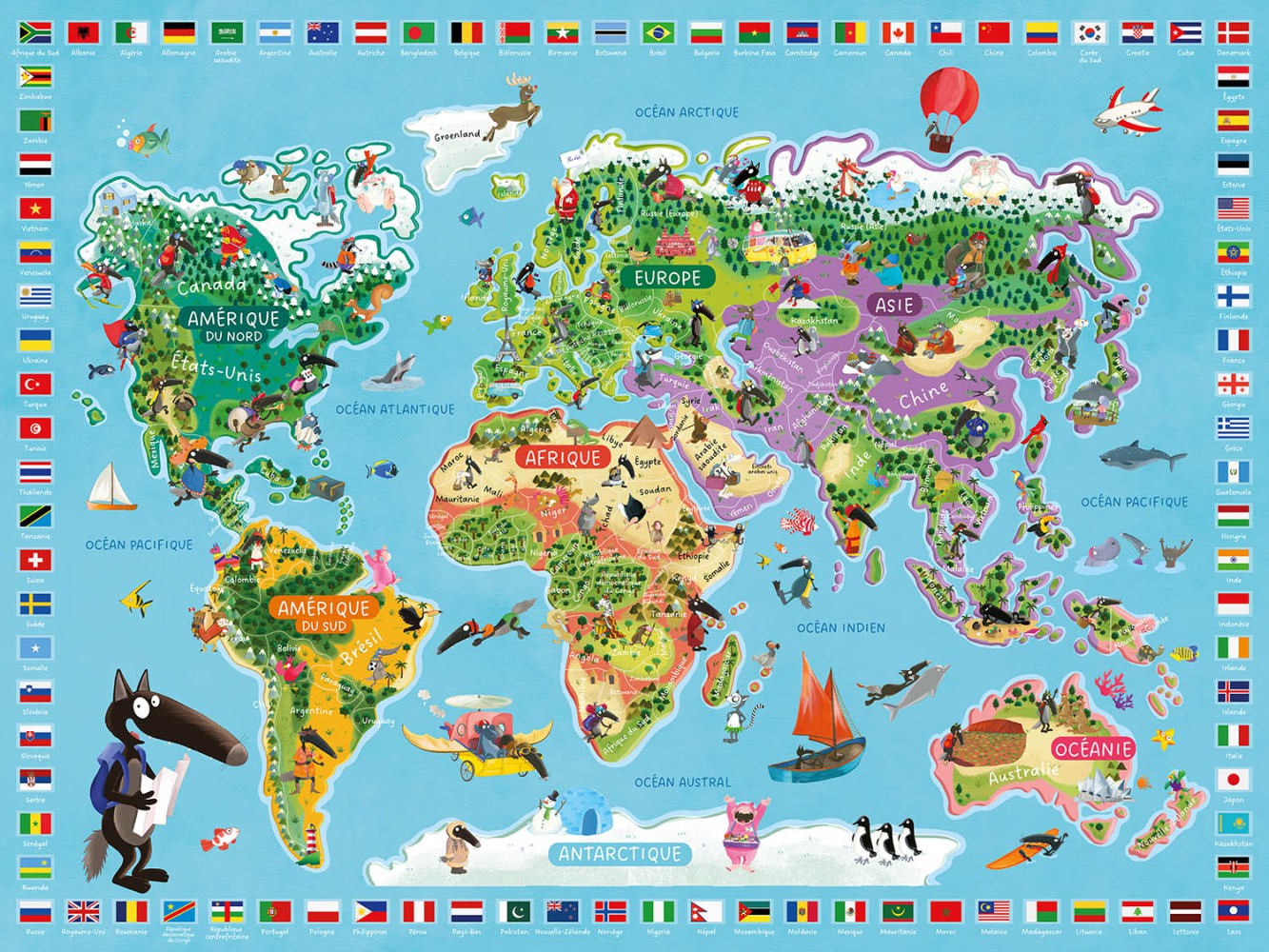 Mon poster géant Loup - La carte du monde Mon poster géant Loup - La carte du monde