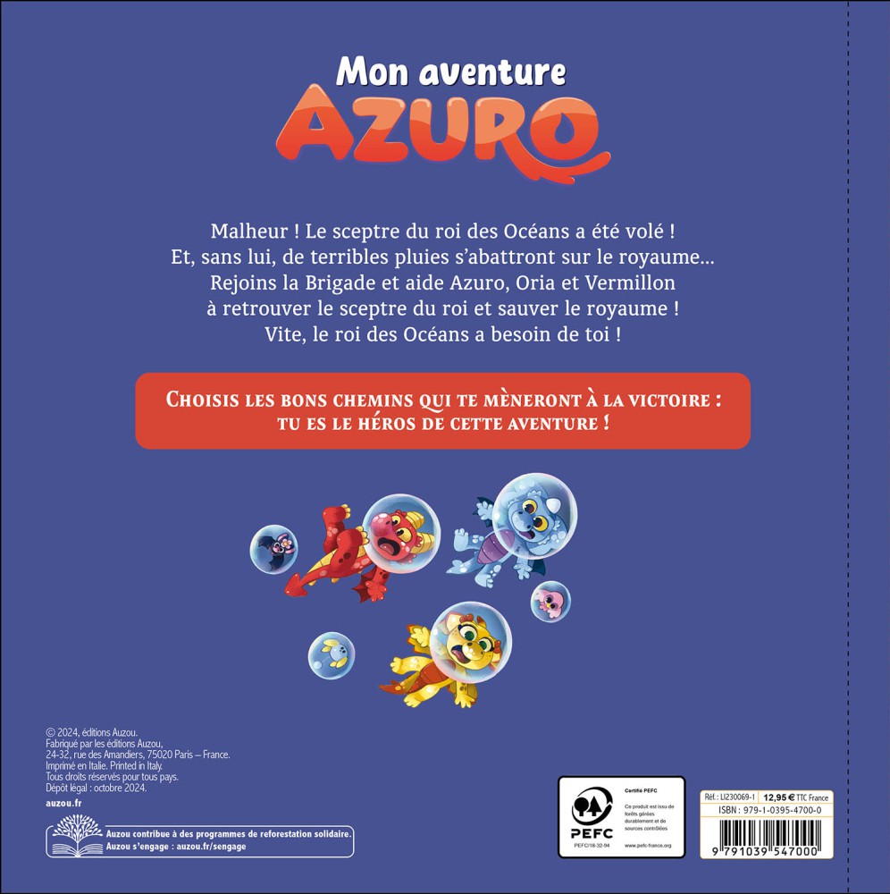 MON AVENTURE AZURO - LE TRESOR PERDU DES OCEANS