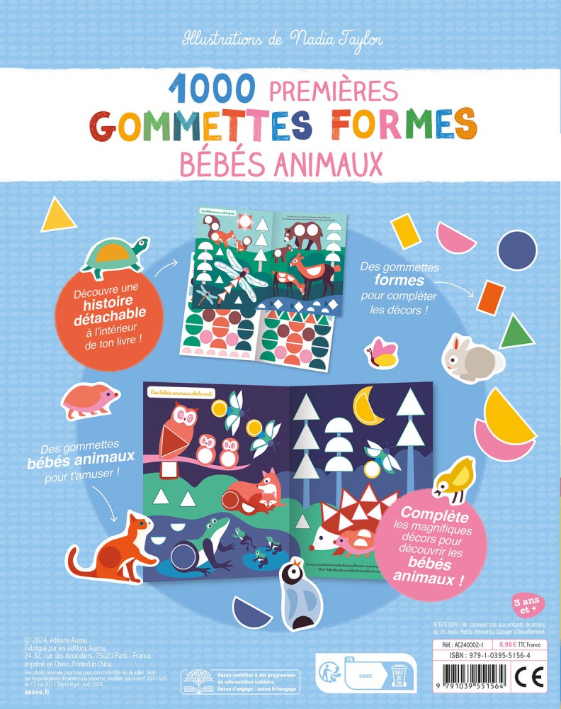 1000 Premières Gommettes Formes Bébés Animaux
