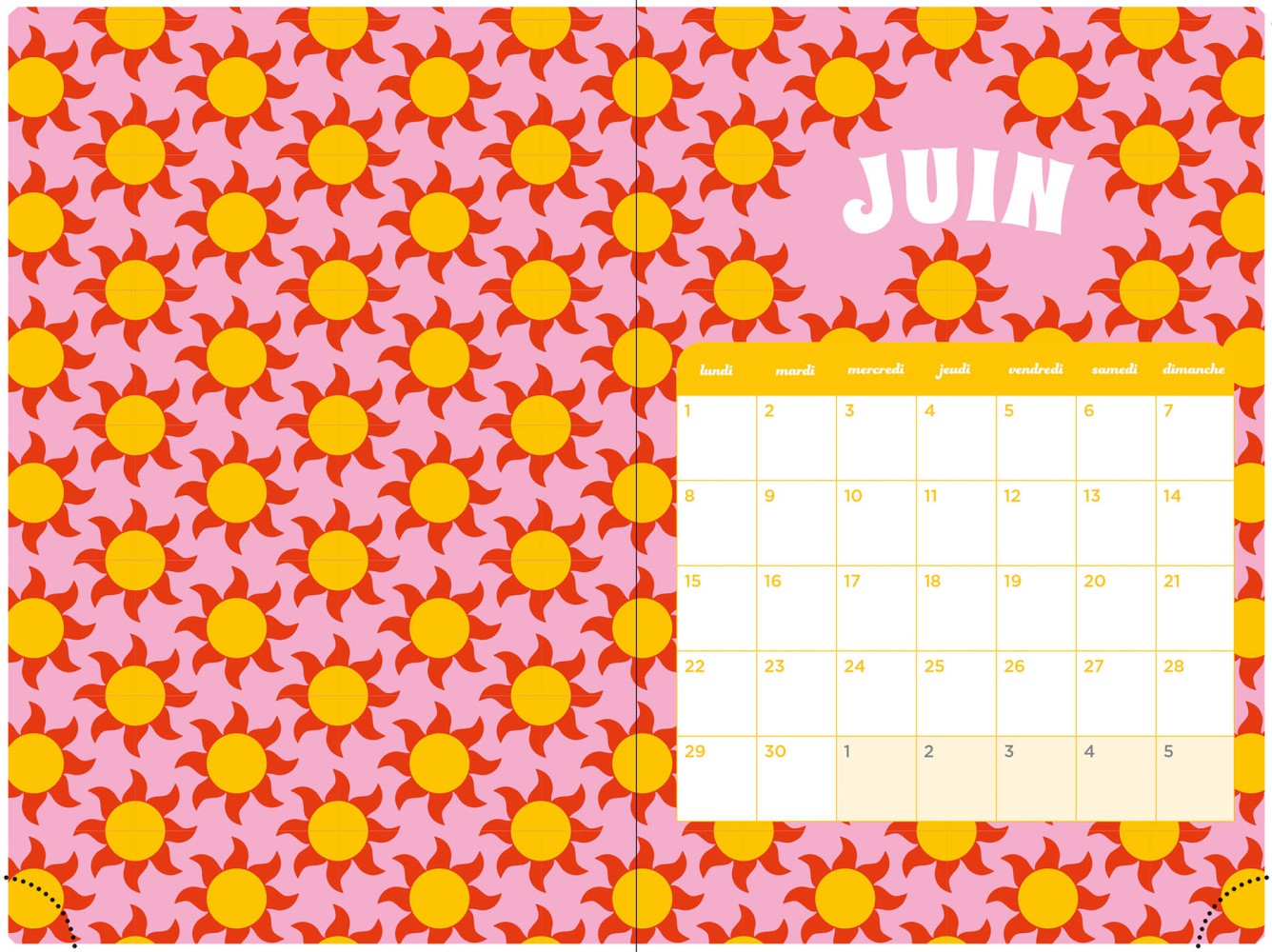 Agenda créatif 2025-2026 - fluo néon