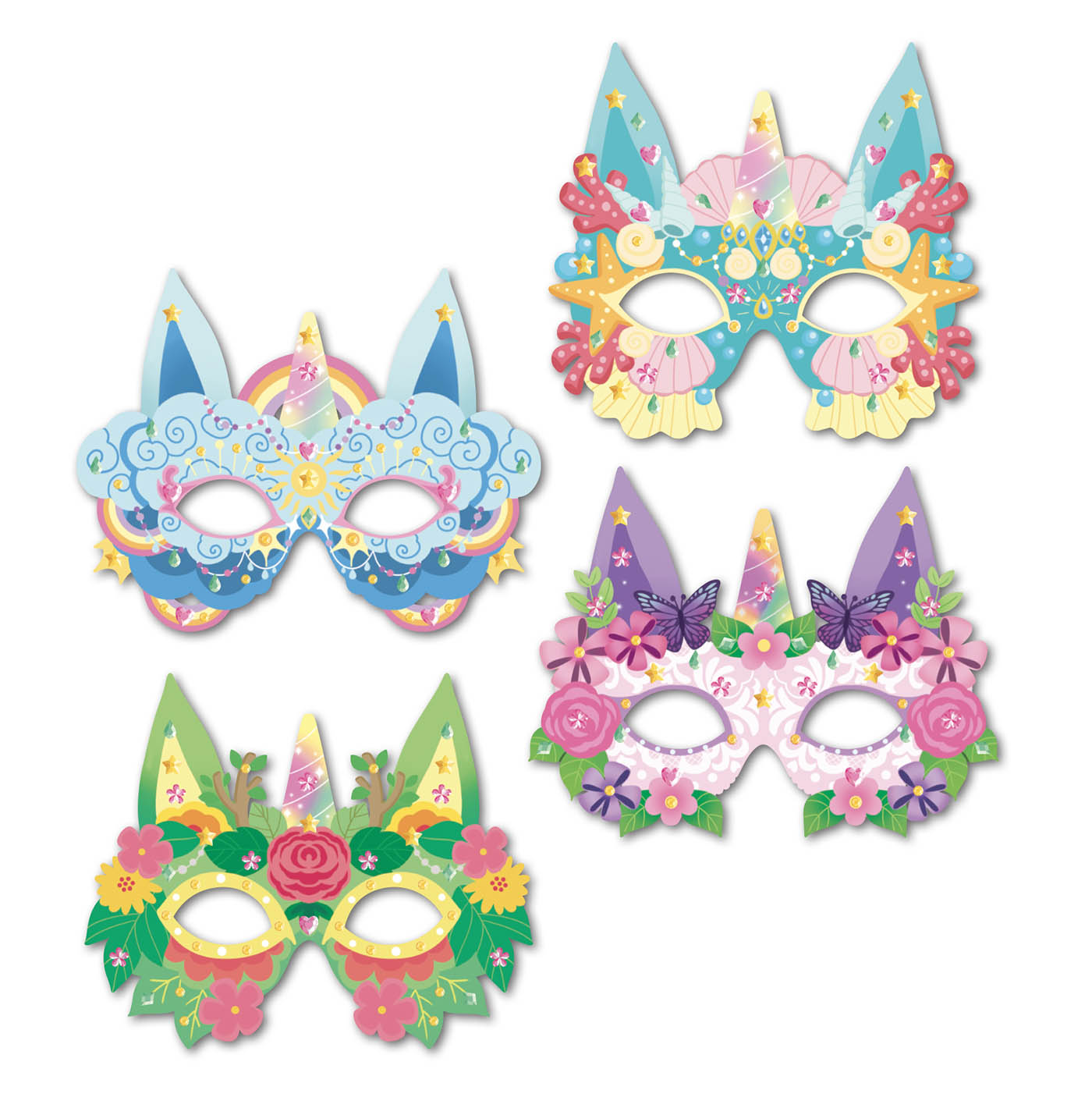 Masques À Décorer - Licornes