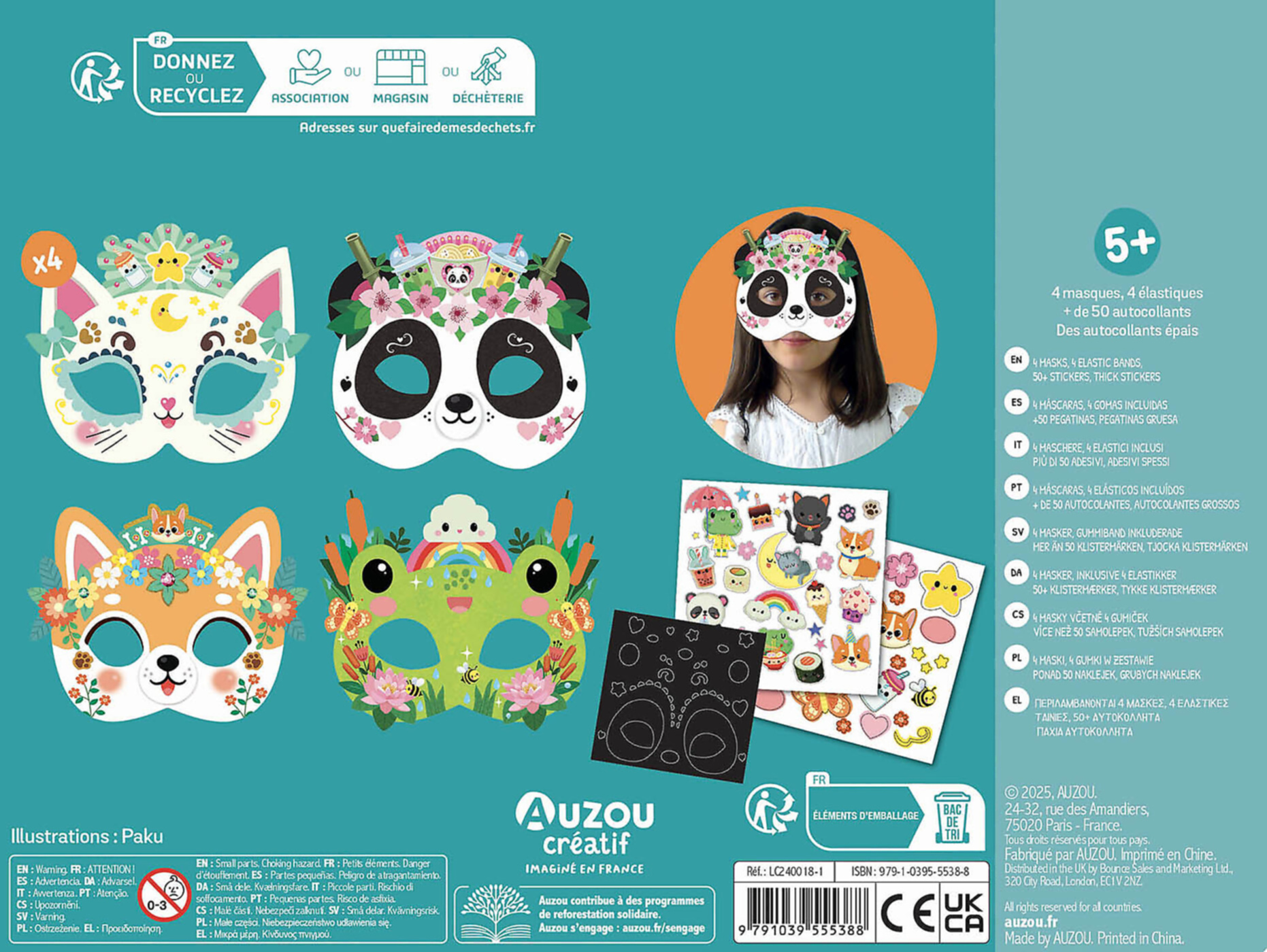 Masques À Décorer - Kawaii Masques À Décorer - Kawaii