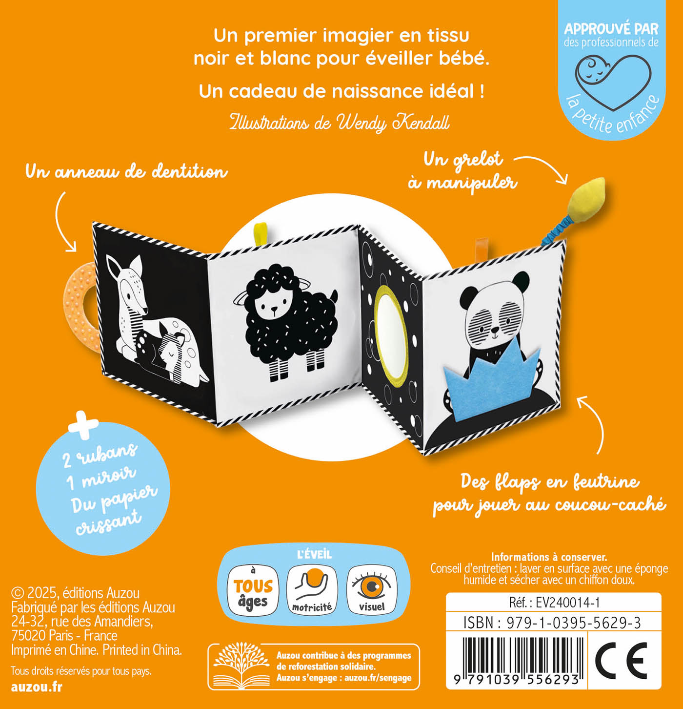 MON TOUT PREMIER LIVRE TISSU - EN NOIR ET BLANC !