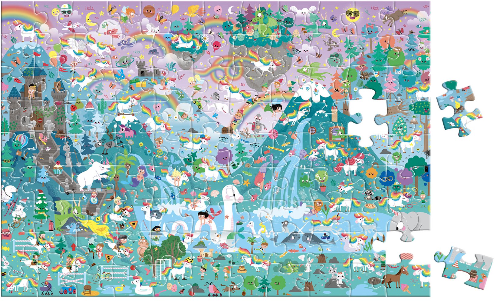 PUZZLE CHERCHE ET TROUVE - LICORNES