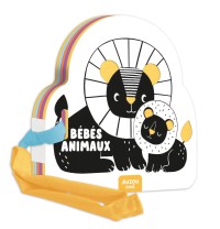 Mon premier livre poussette en noir et blanc - bébés animaux