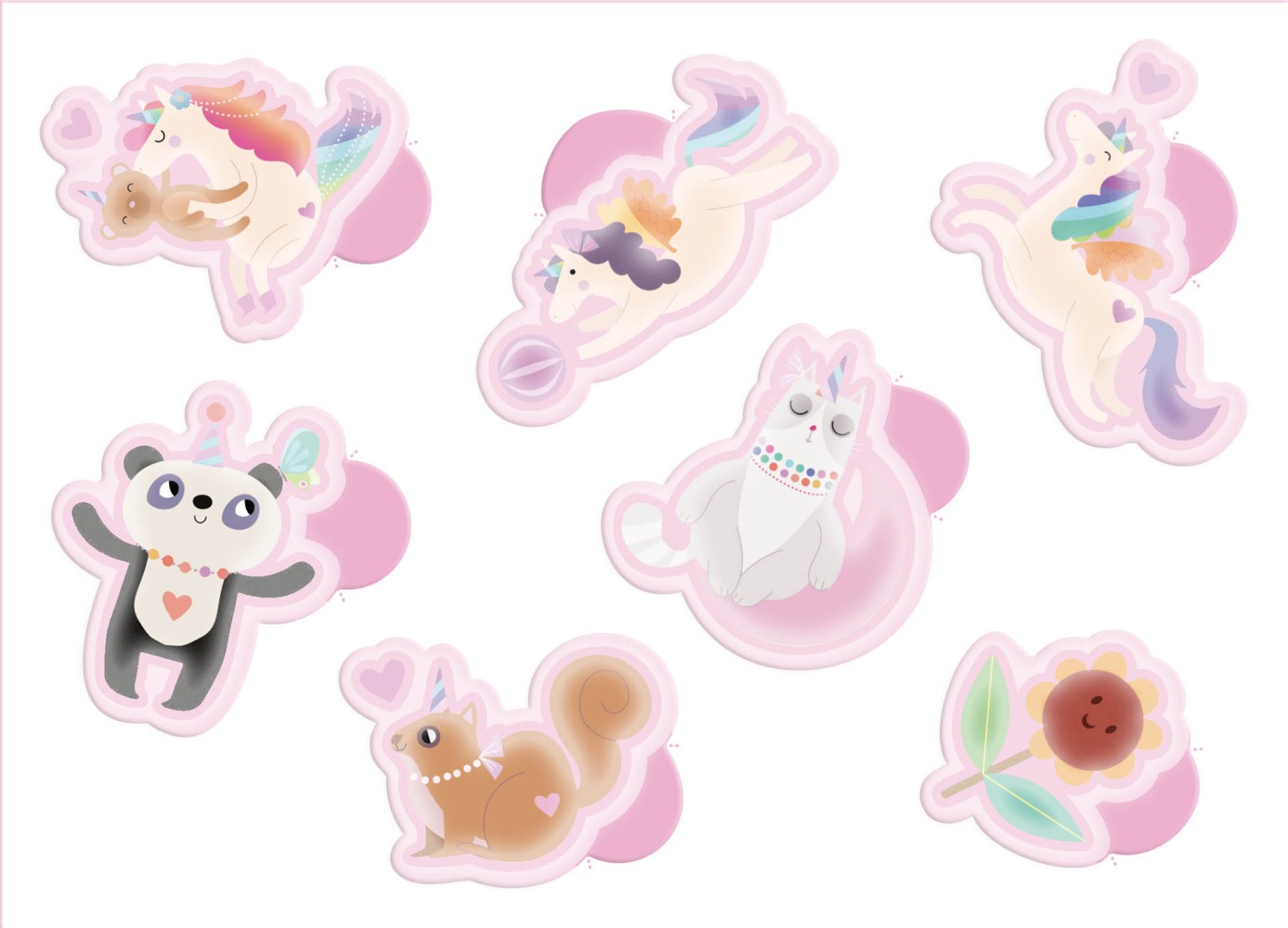 POCHETTE DE GOMMETTES - LICORNES PHOSPHO POCHETTE DE GOMMETTES - LICORNES PHOSPHO