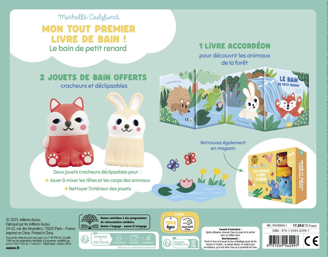 LE BAIN DE PETIT RENARD - UN COFFRET AVEC UN LIVREDE BAIN ET 2 JOUETS DECLIPSABLES !