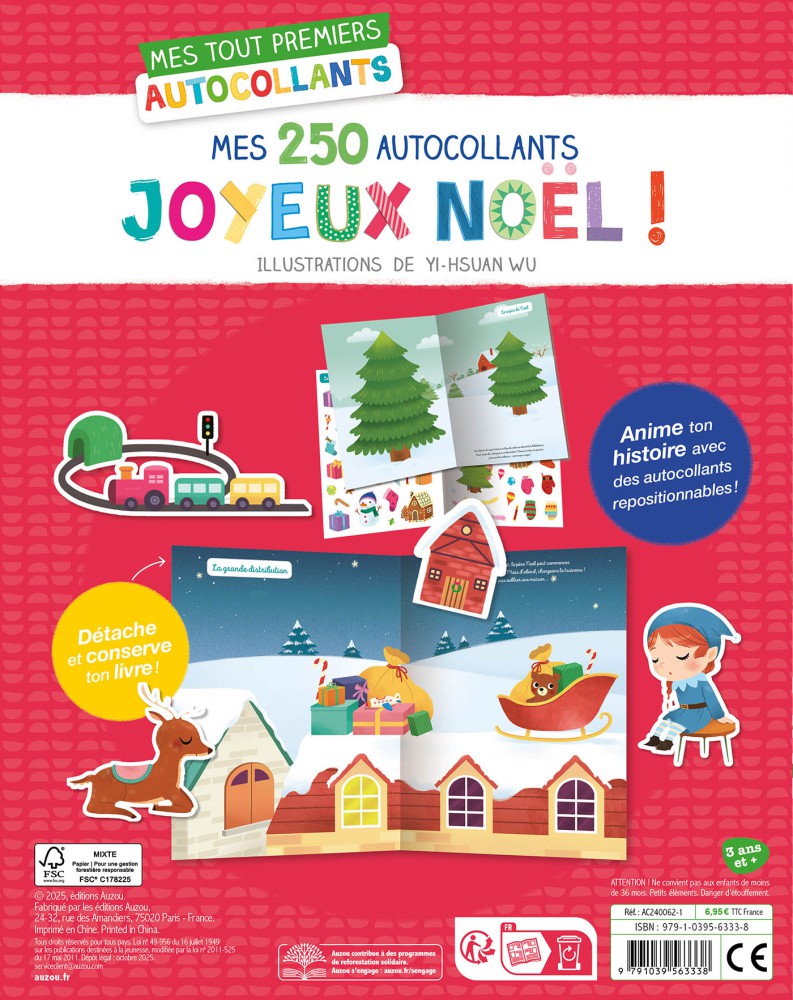 MES 250 AUTOCOLLANTS - JOYEUX NOEL