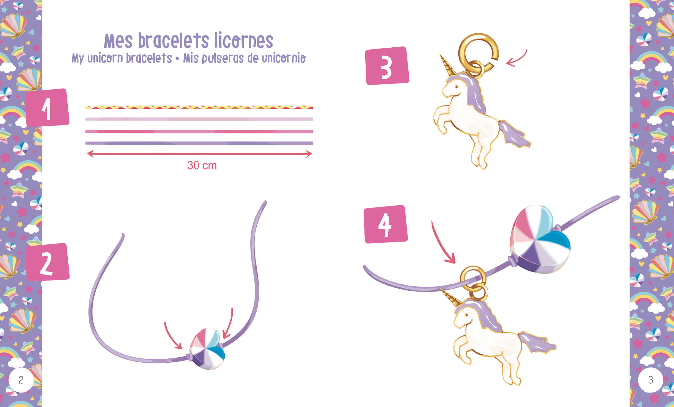 MES BRACELETS FLUO LICORNES