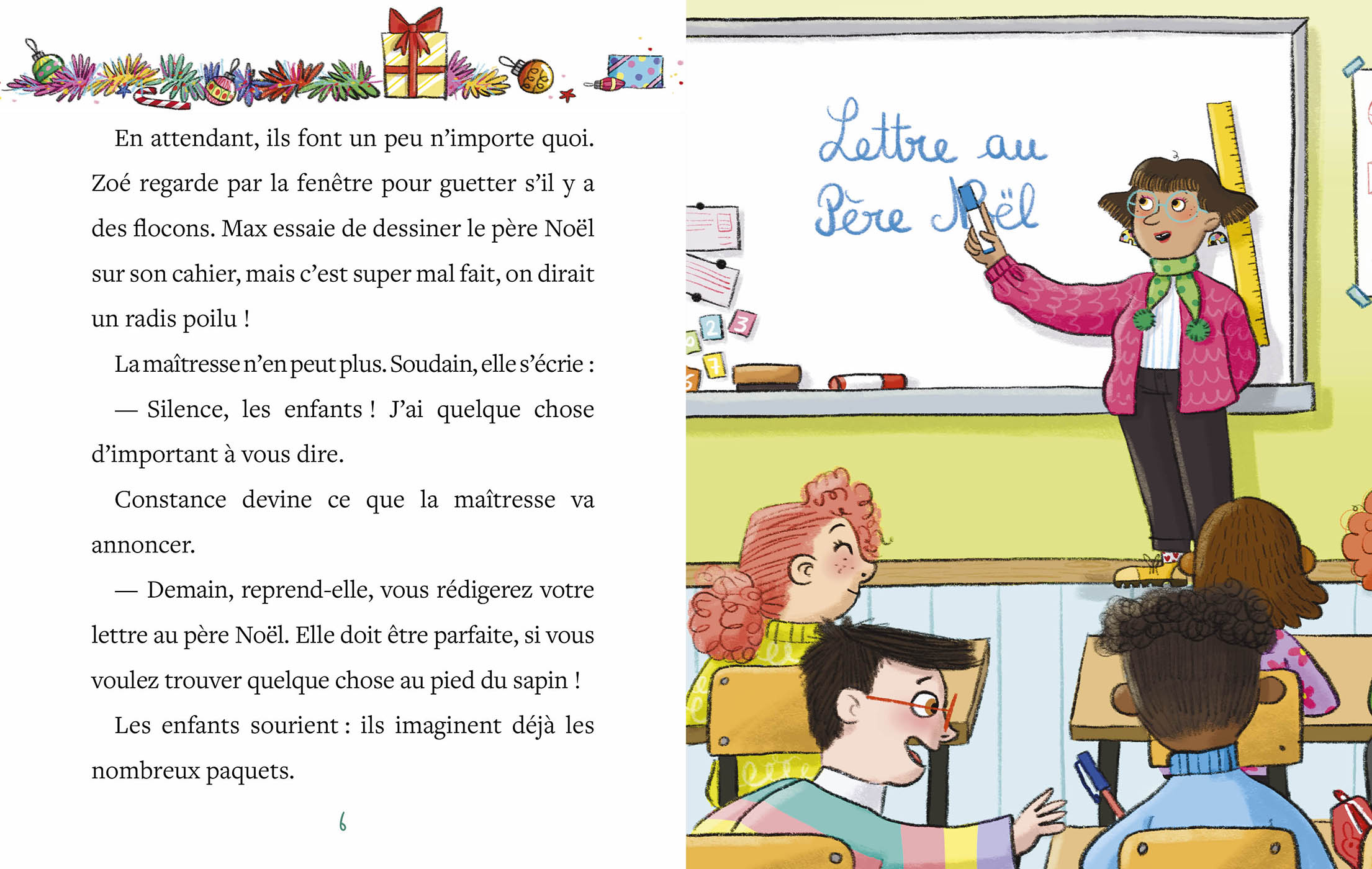 Le Père Noël À L'école  - Mon Premier Roman De L'avent -