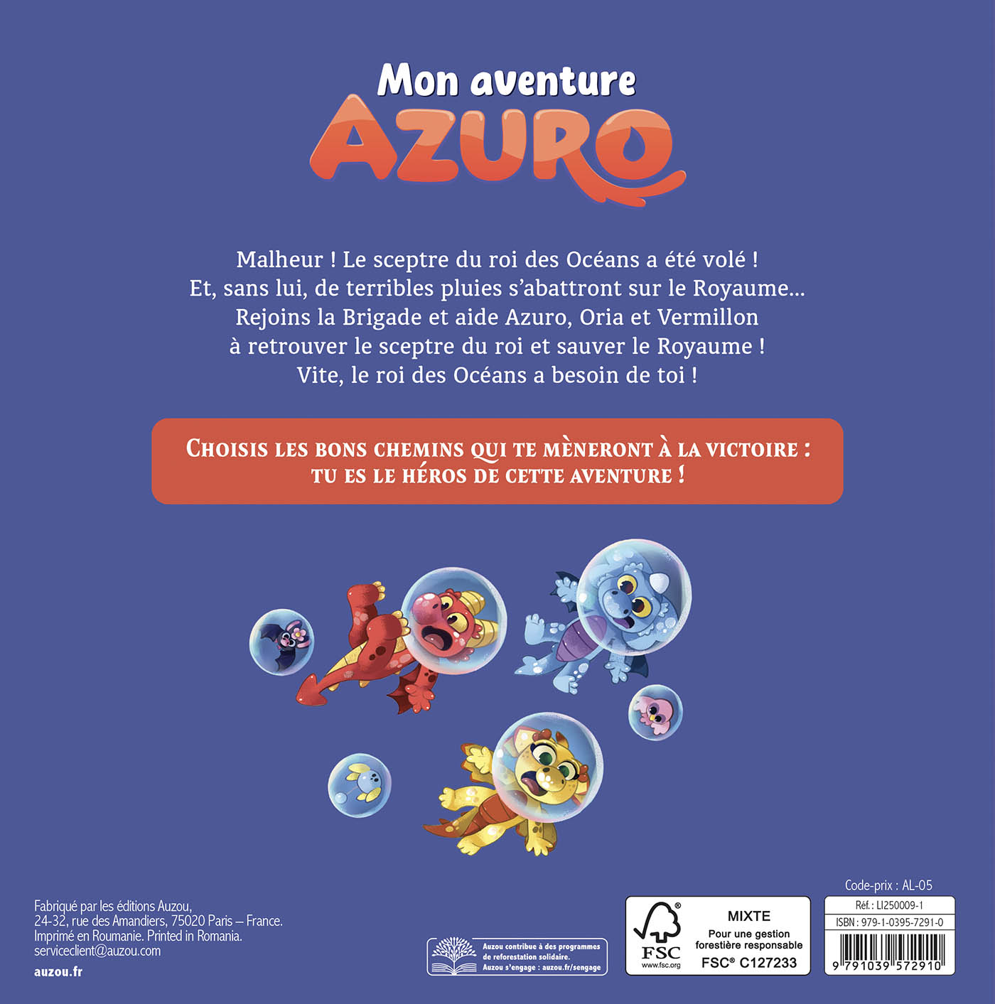 MON AVENTURE AZURO - LE TRESOR PERDU DES OCEANS