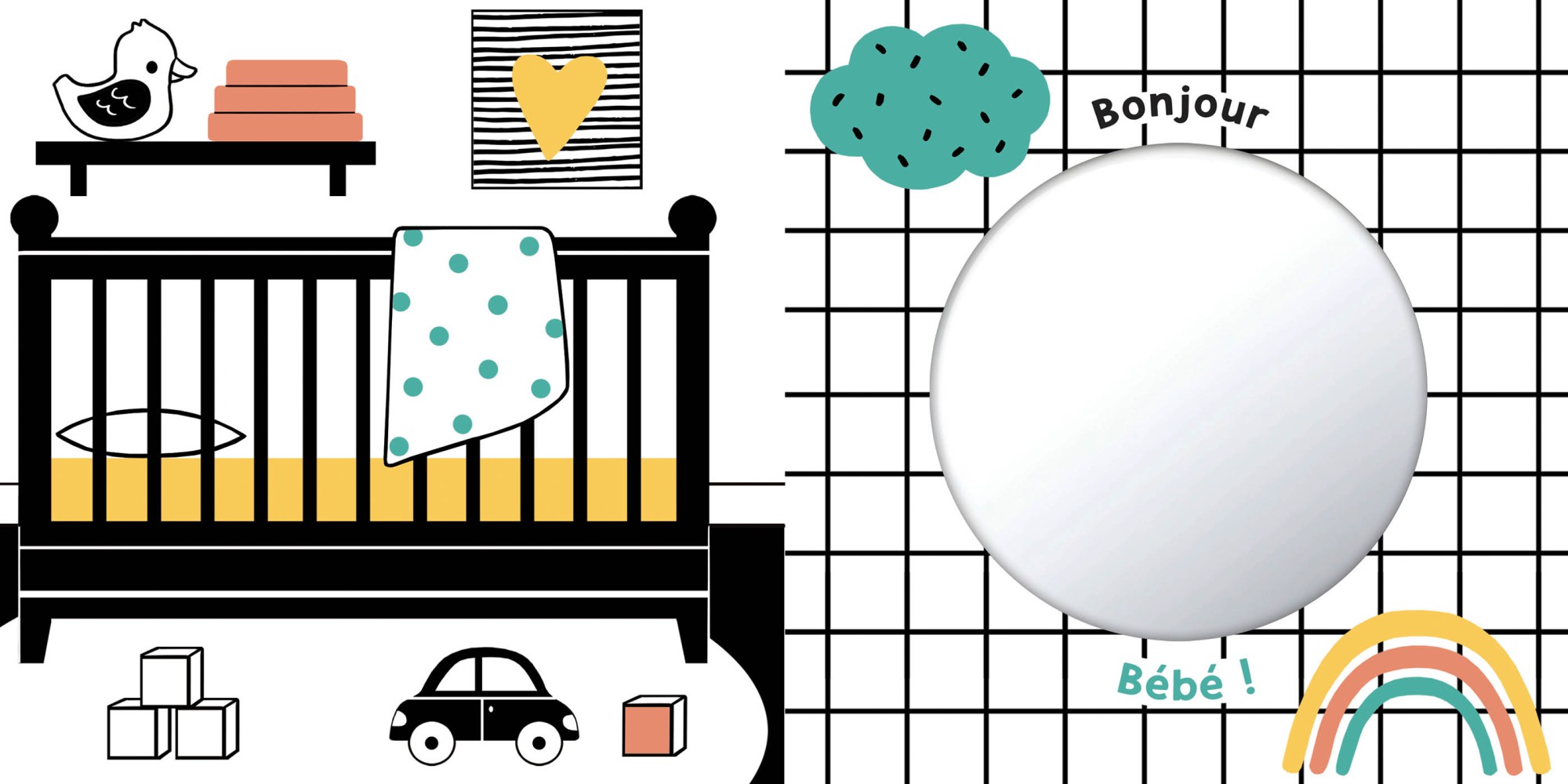 Mon premier livre sonore (en noir et blanc) - Bonjour bébé !