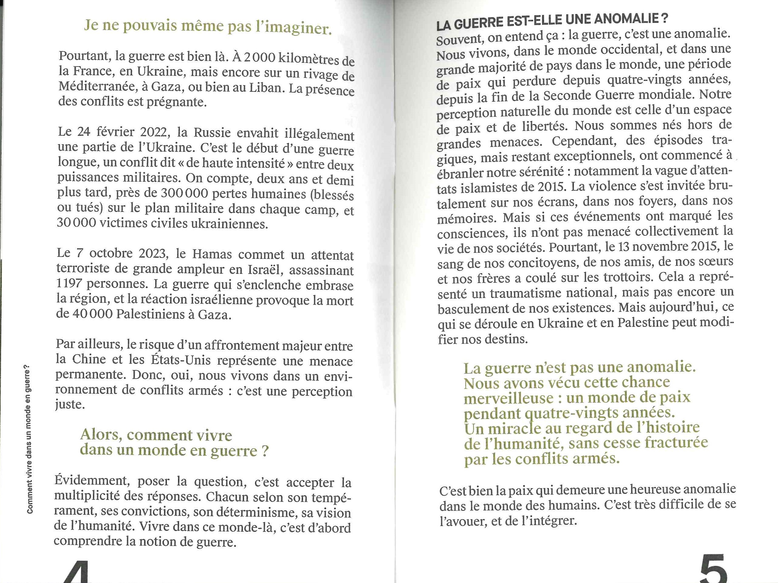 COMMENT VIVRE DANS UN MONDE EN GUERRE ?
