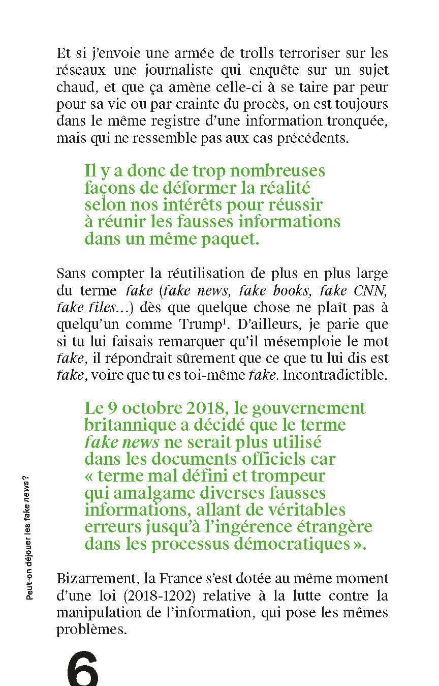 PEUT-ON DEJOUER LES FAKE NEWS ?