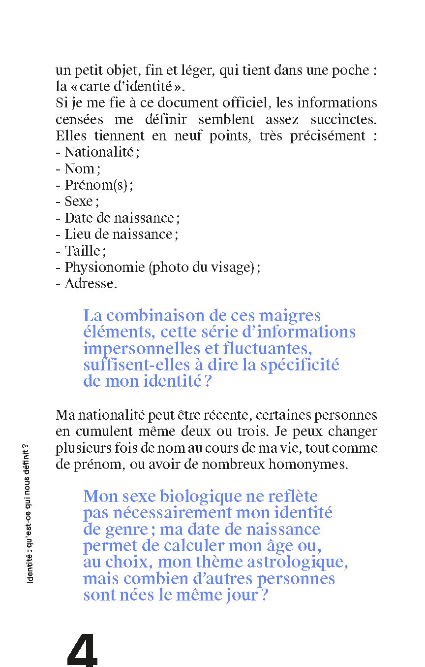 IDENTITE : QU