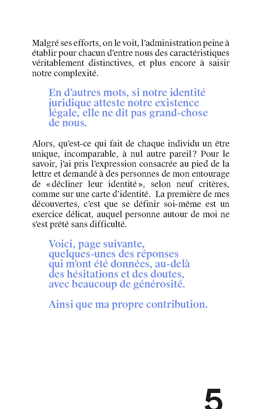 IDENTITE : QU