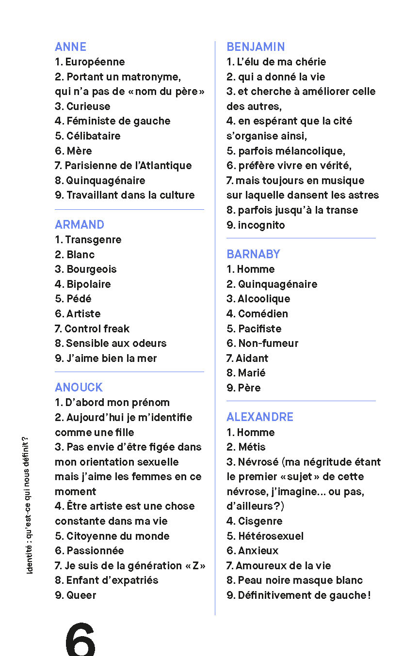IDENTITE : QU