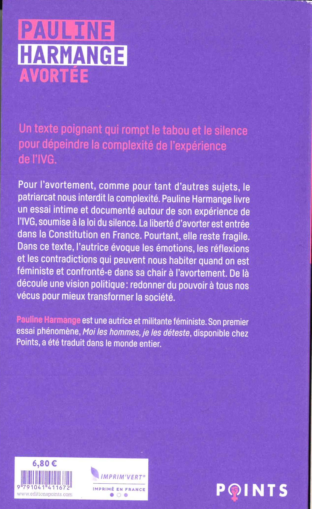 AVORTEE : UNE HISTOIRE INTIME DE L