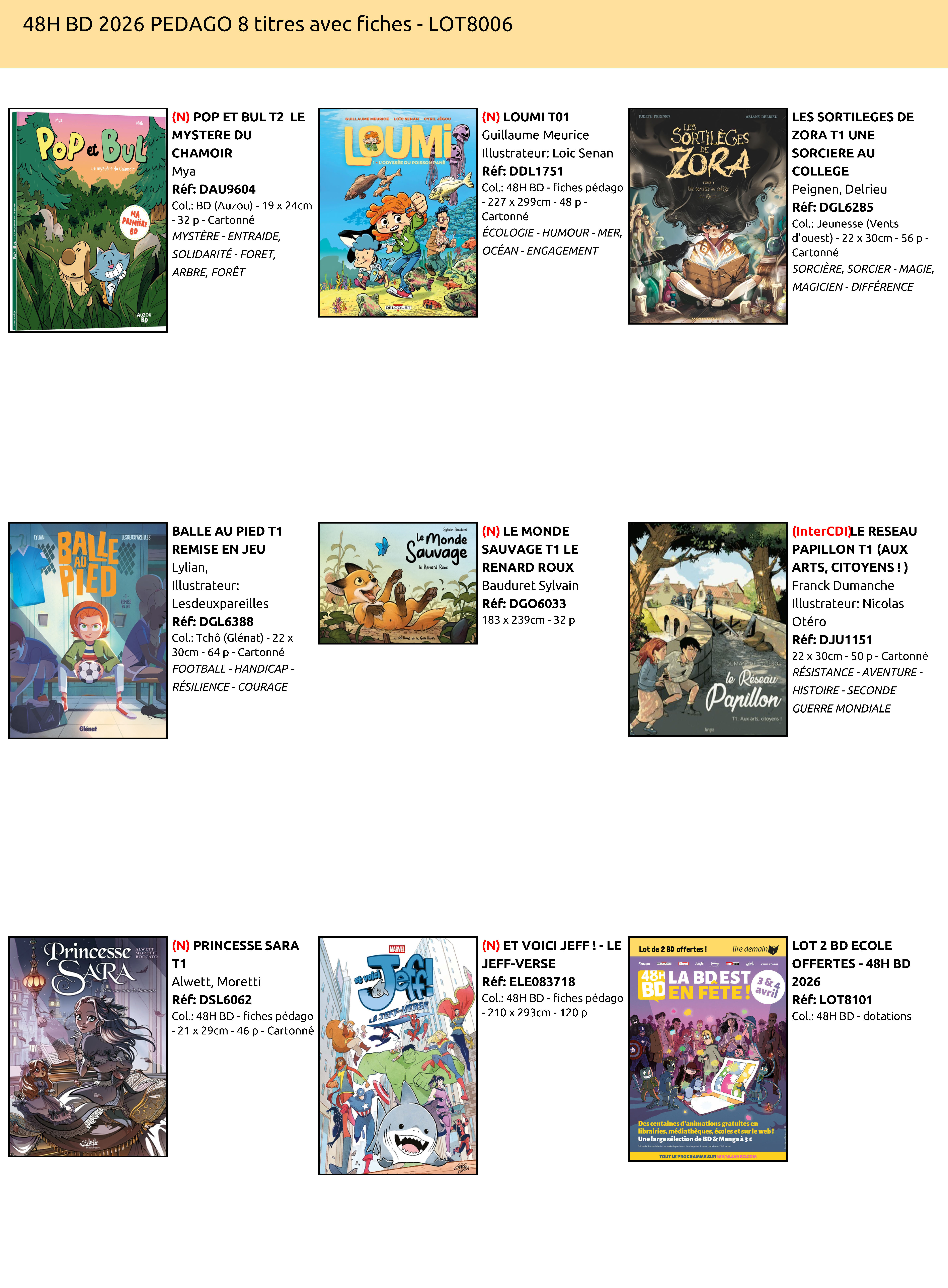 48H BD PEDAGO - SELECTION ECOLE 2026