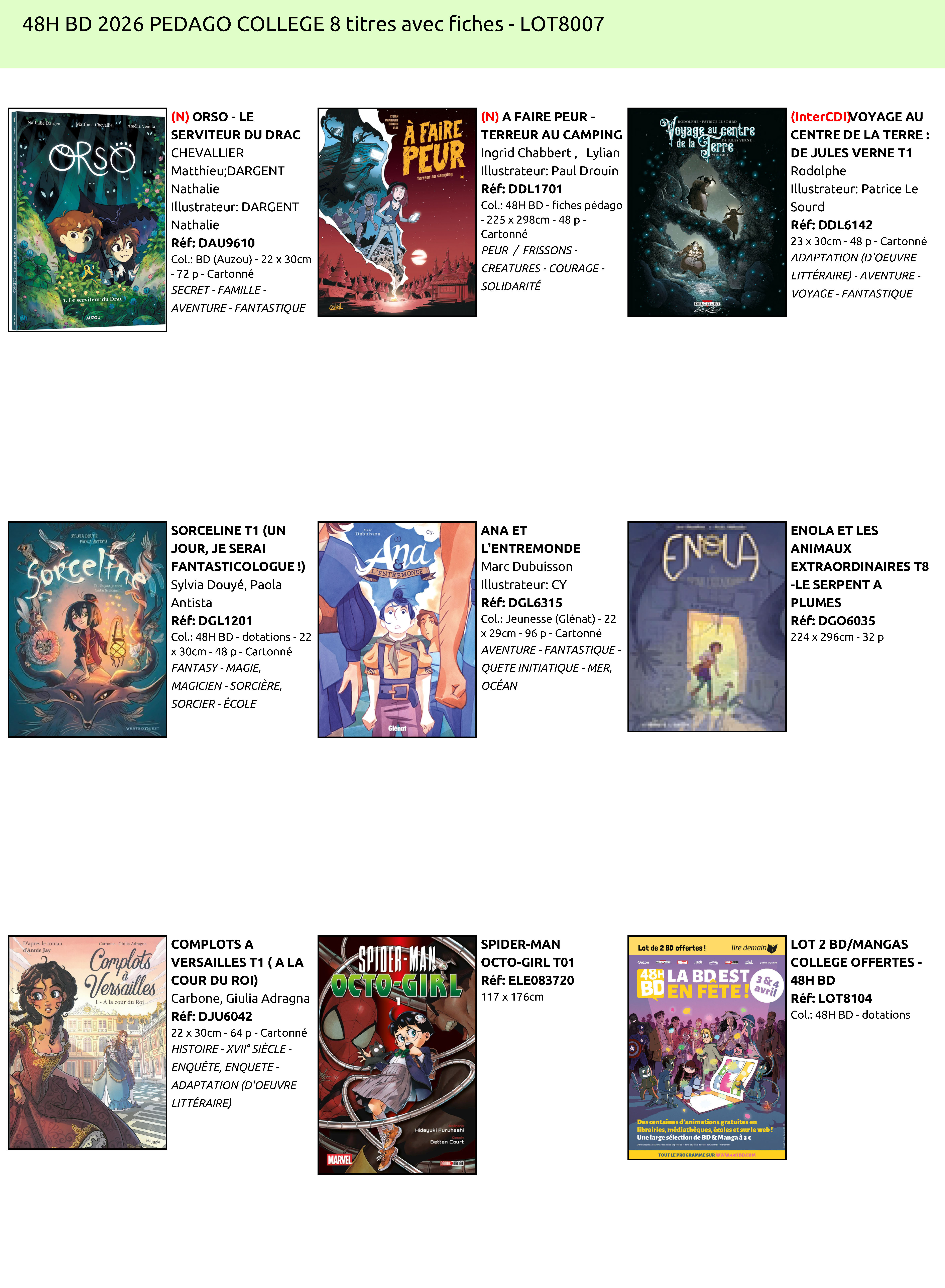 48H BD PEDAGO - SELECTION COLLEGE 2026