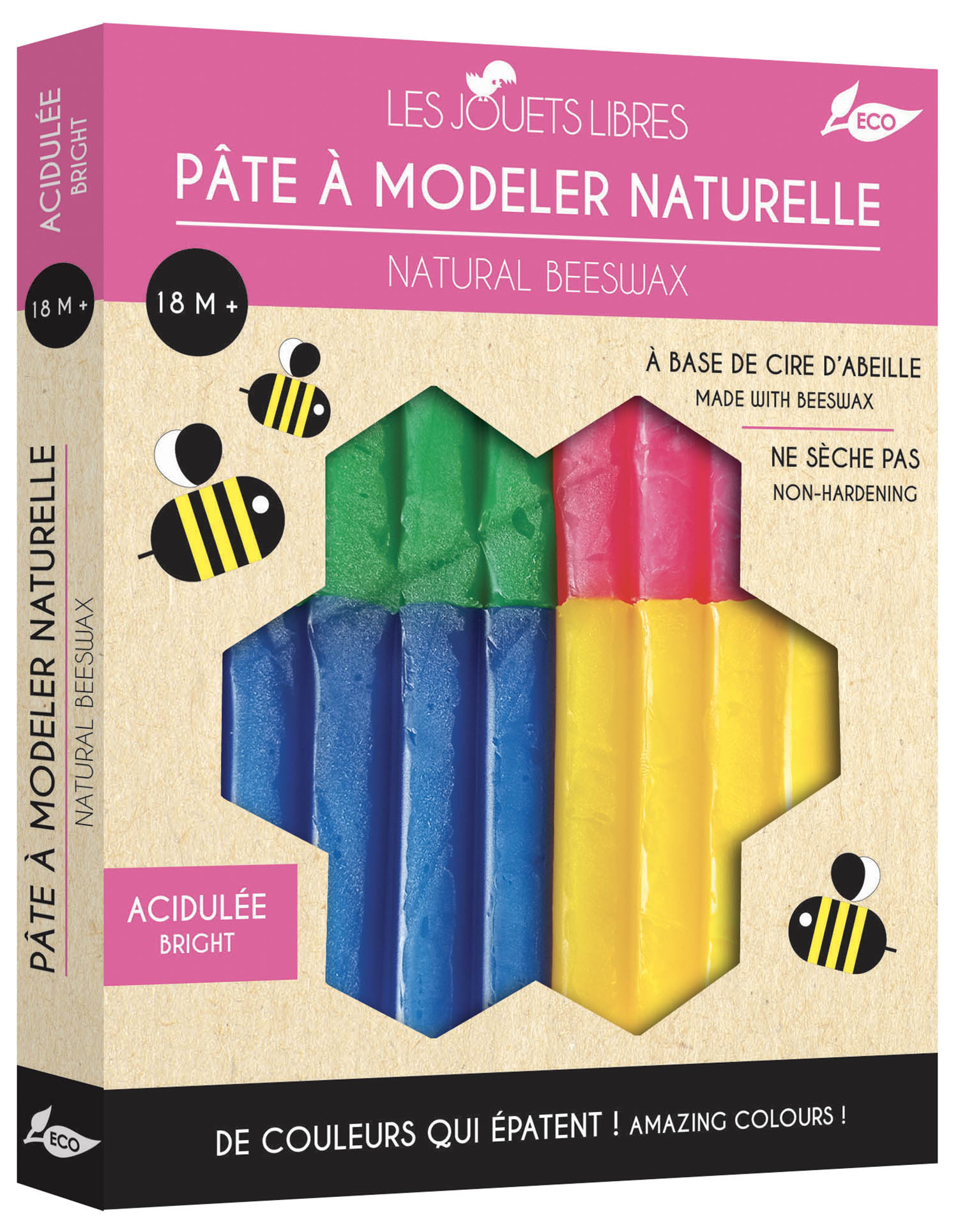 Pâte À Modeler Cire D'abeille - 4 Couleurs Acidulées