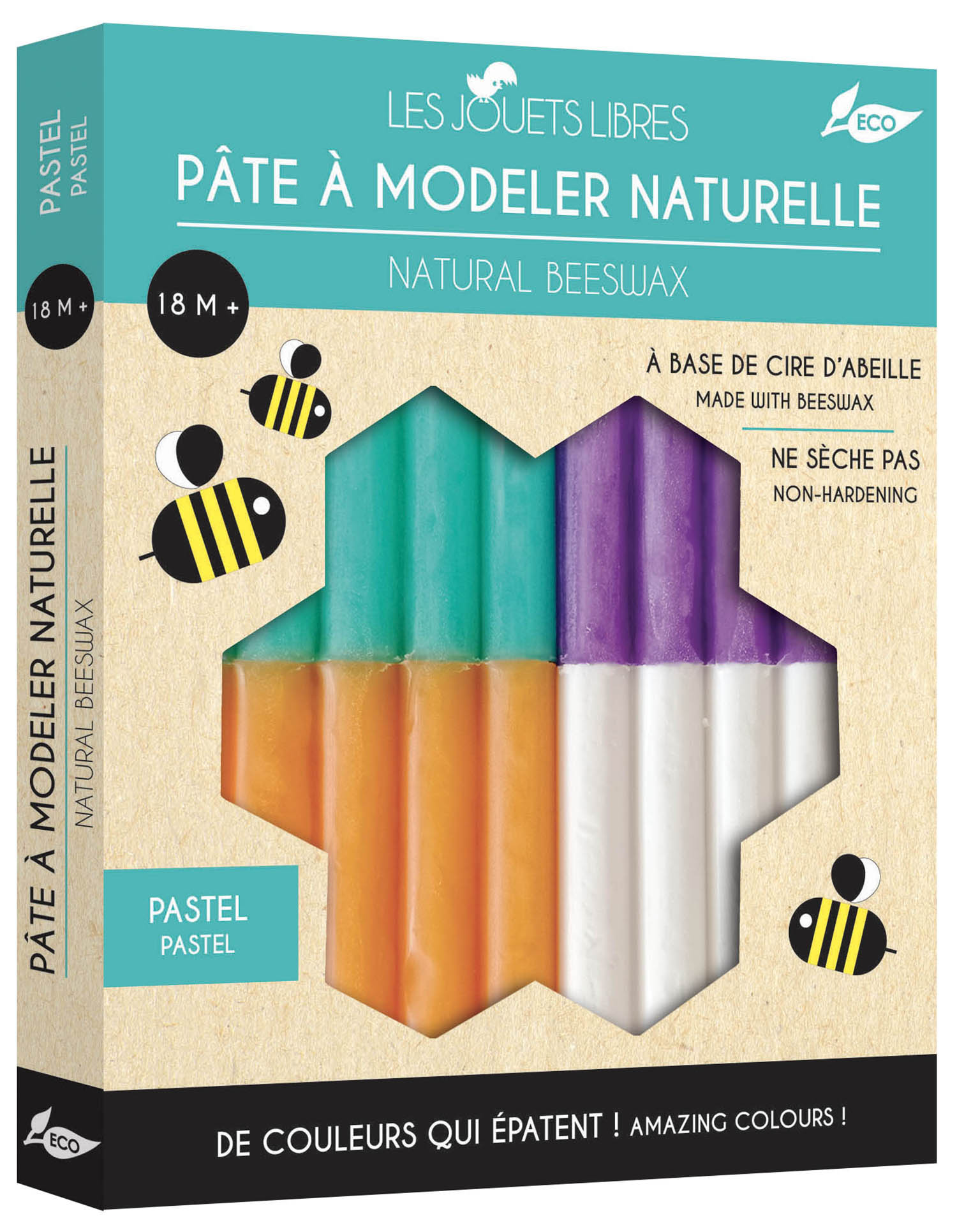 Pâte À Modeler Cire D'abeille - 4 Couleurs Pastel Pâte À Modeler Cire D'abeille - 4 Couleurs Pastel