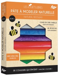 Pâte à modeler cire d'abeille - 4 couleurs arc-en-ciel