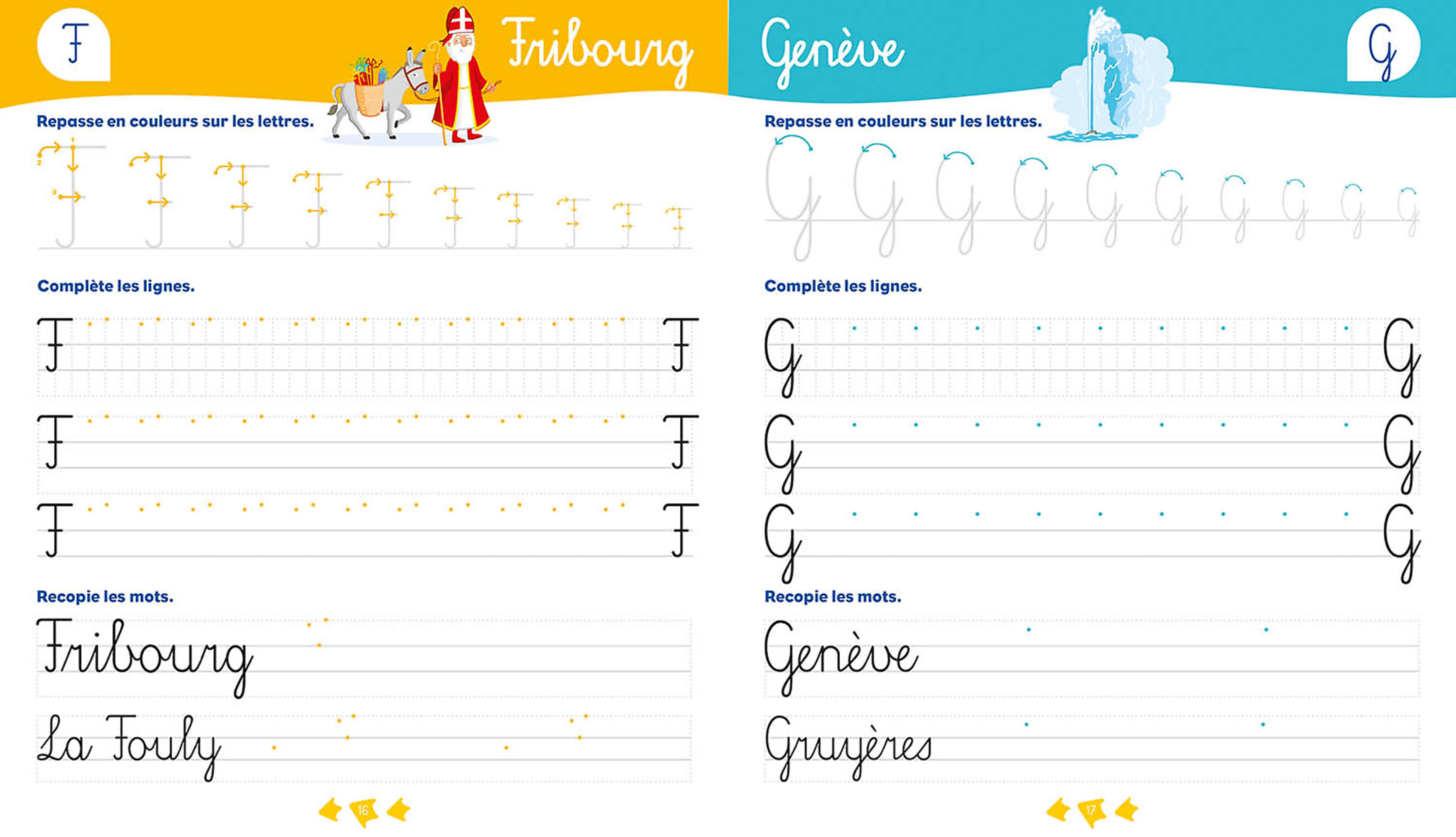 Kloro Cahier D'écriture 4E Lettres Majuscules - Lieux Et Monuments Suisses