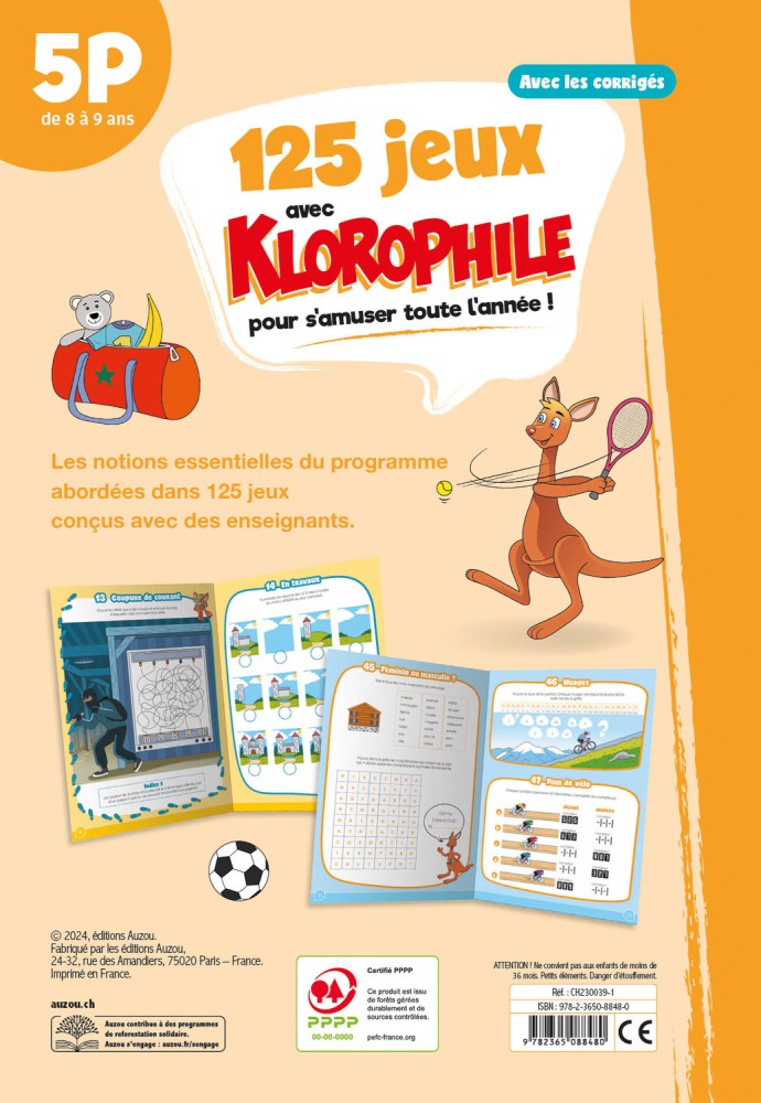 125 Jeux Avec Klorophile Pour S'amuser Toute L'année ! : 5P