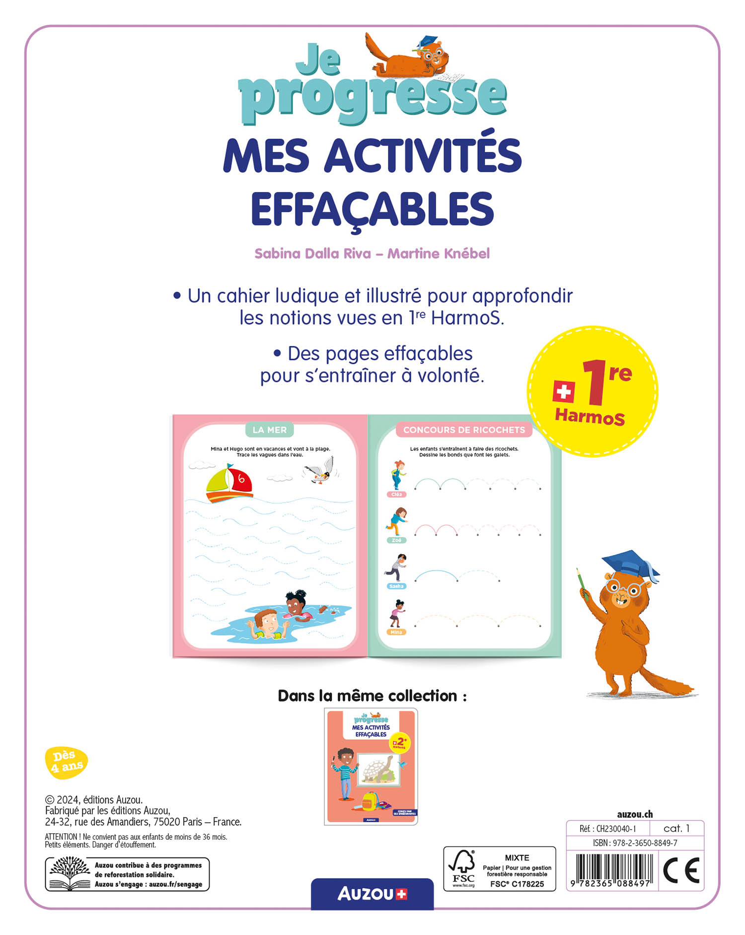 Je Progresse : Mes Activités Effaçables 1E Harmos