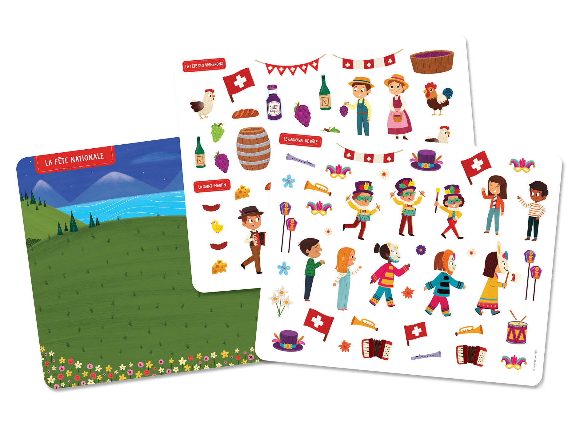 Ma Pochette D'artiste Autocollants Les Fêtes Suisses