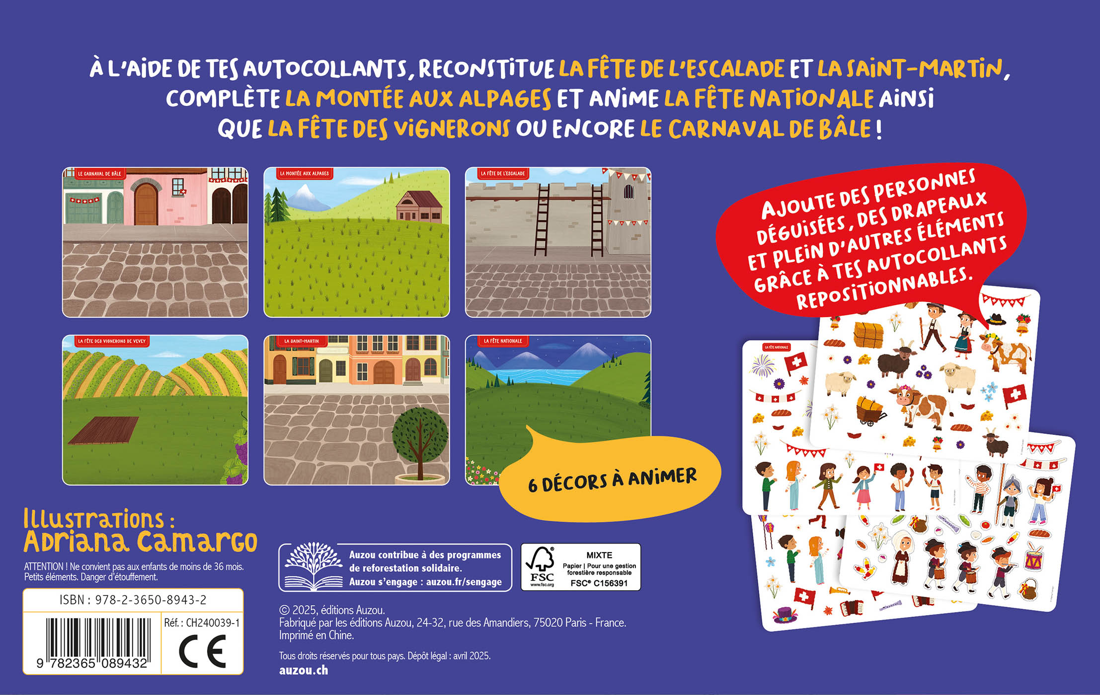 Ma Pochette D'artiste Autocollants Les Fêtes Suisses