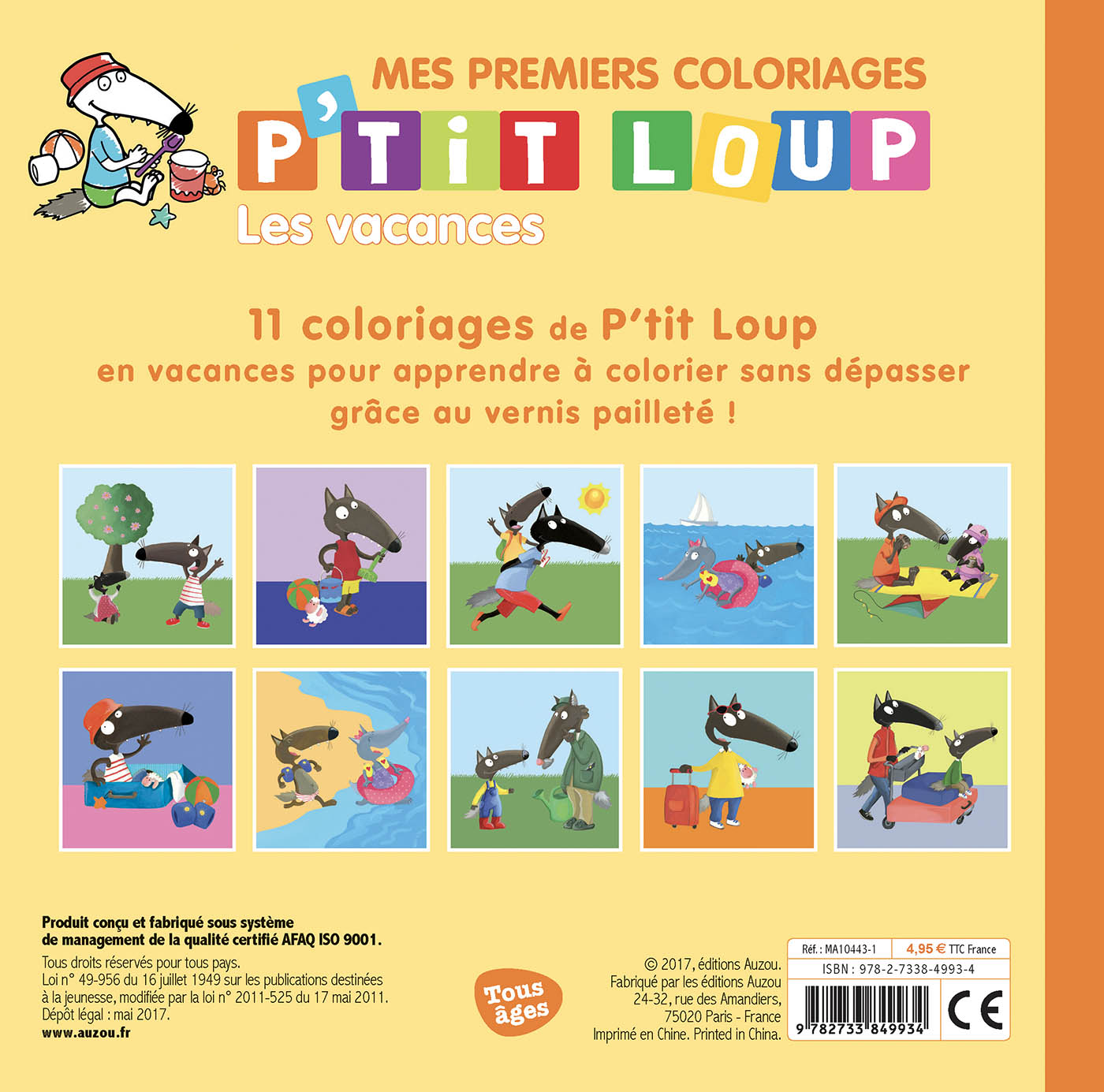 Mes Premiers Coloriages - P'tit Loup - Les Vacances