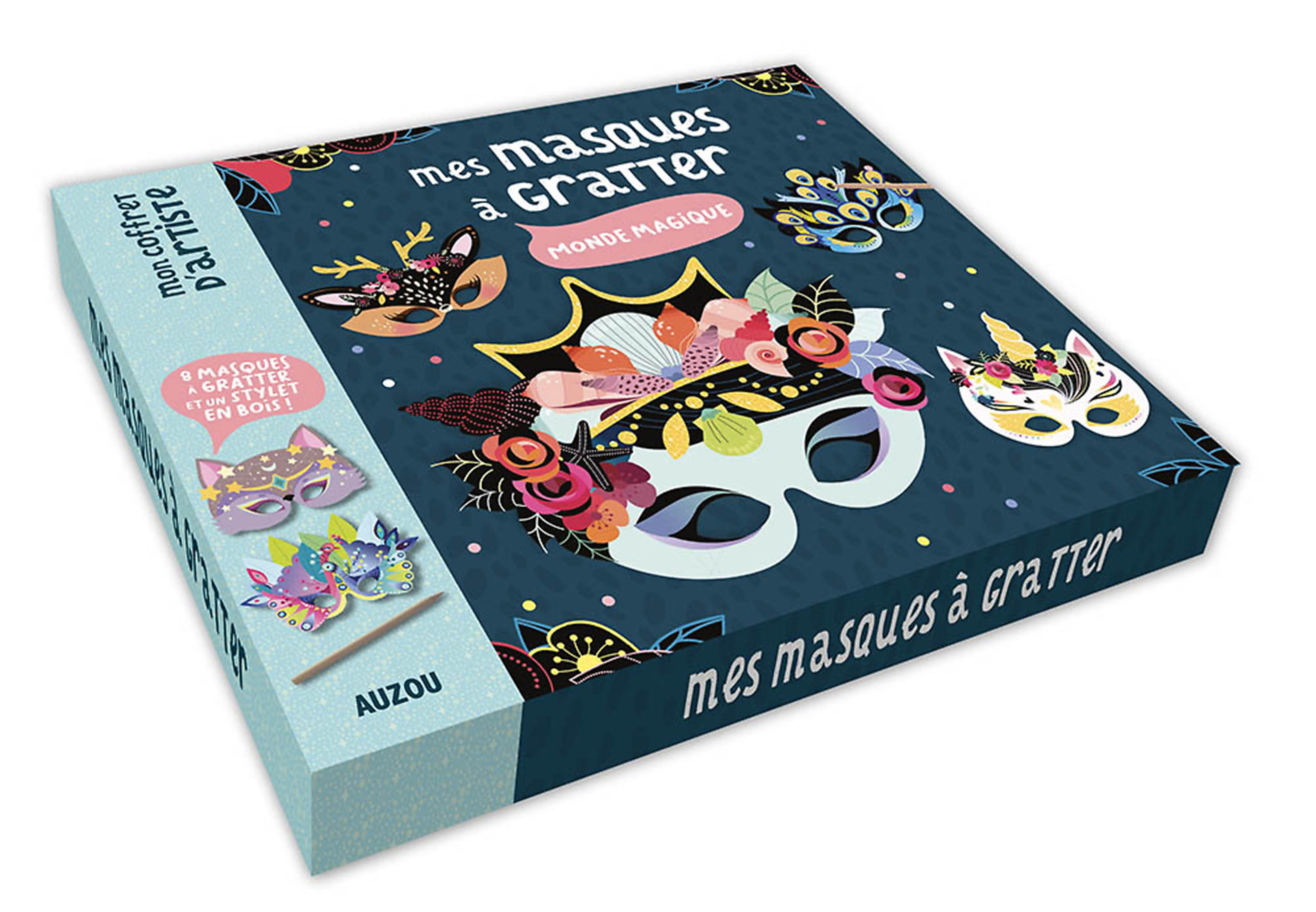 Mon Coffret D'artiste - Mes Masques À Gratter - Monde Magique