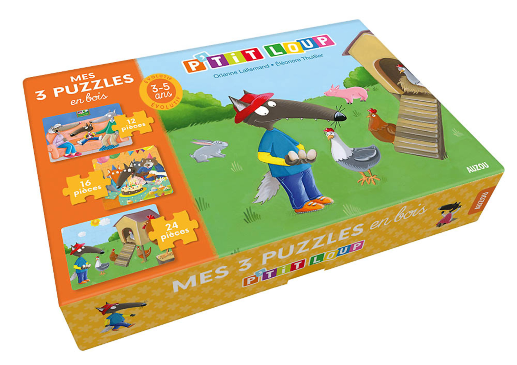 Mes 3 Puzzles En Bois P'tit Loup