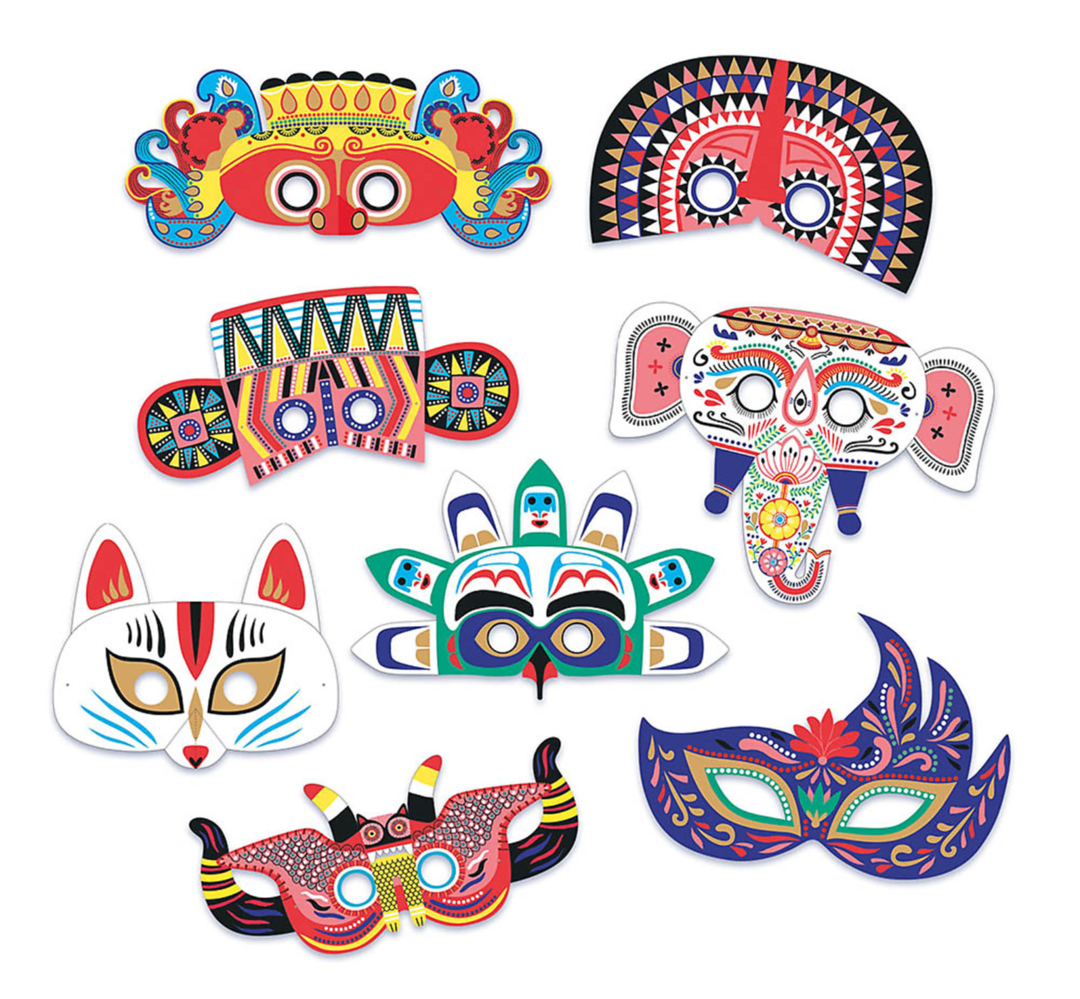 Mon Coffret D'artiste - Mes Masques Du Monde À Décorer